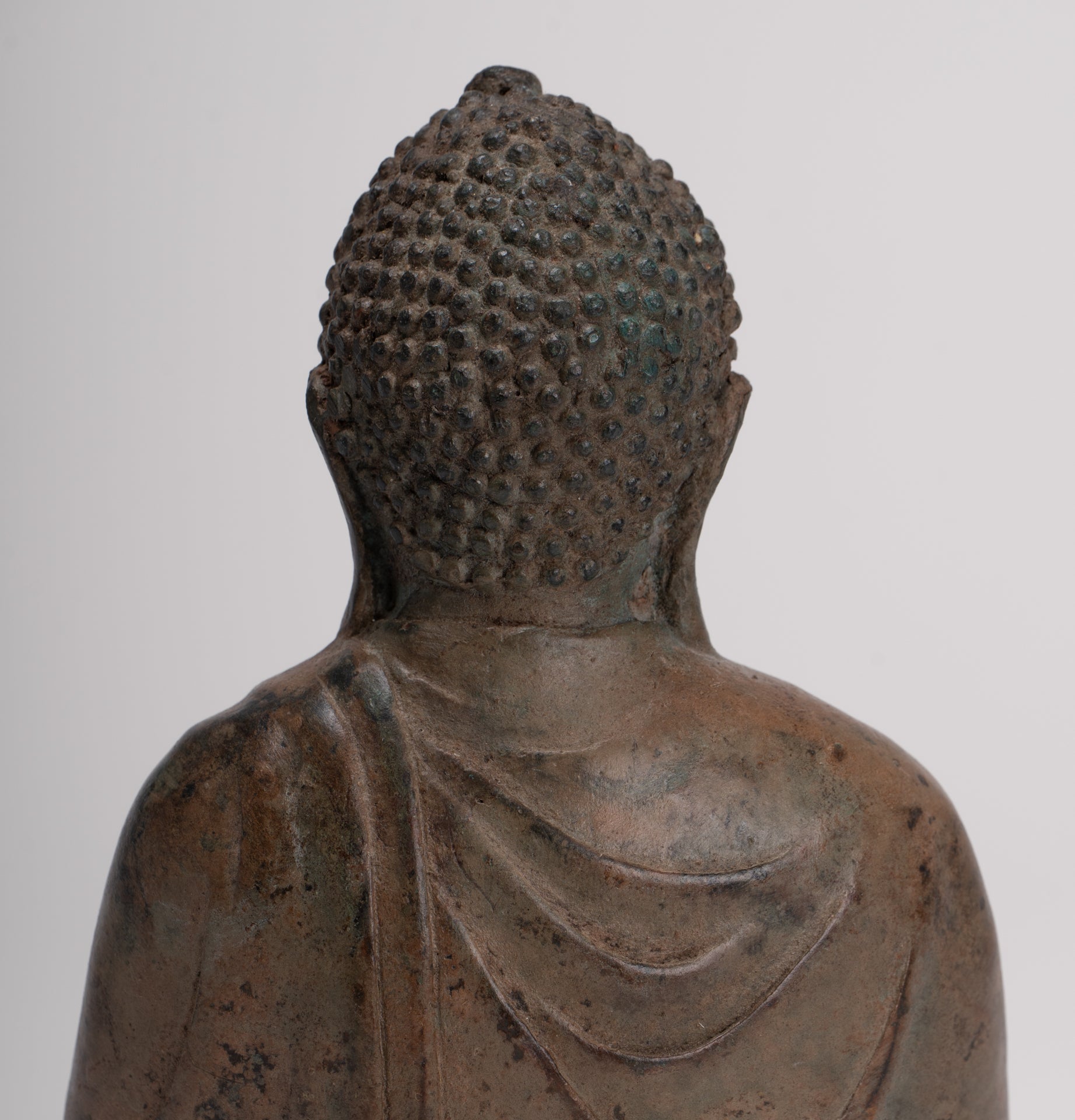 Japanese Buddha - Antique Japanese Style Bronze Seated Meditation Amitabha Buddha Statue - 18cm/7"