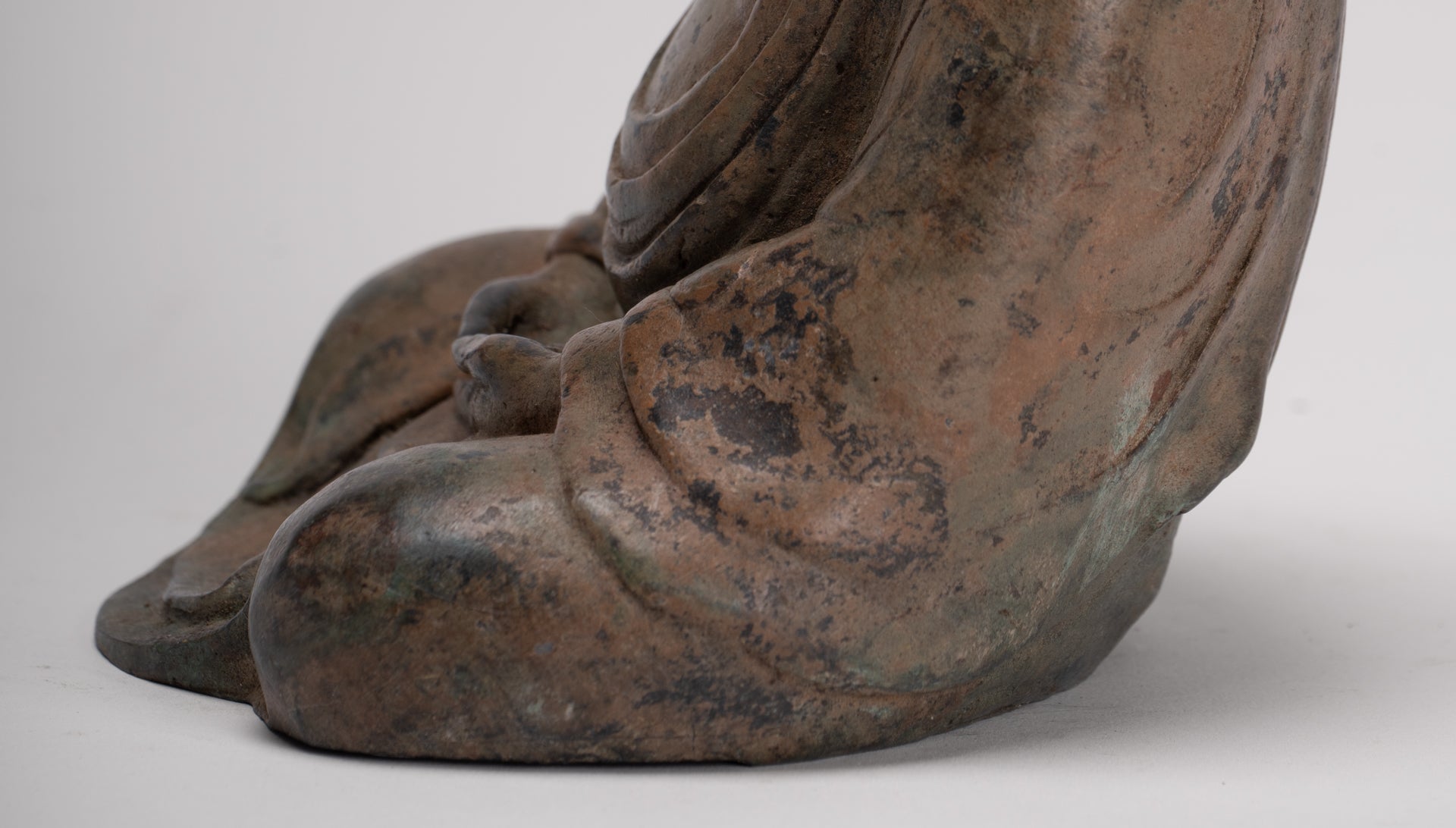 Japanese Buddha - Antique Japanese Style Bronze Seated Meditation Amitabha Buddha Statue - 18cm/7"