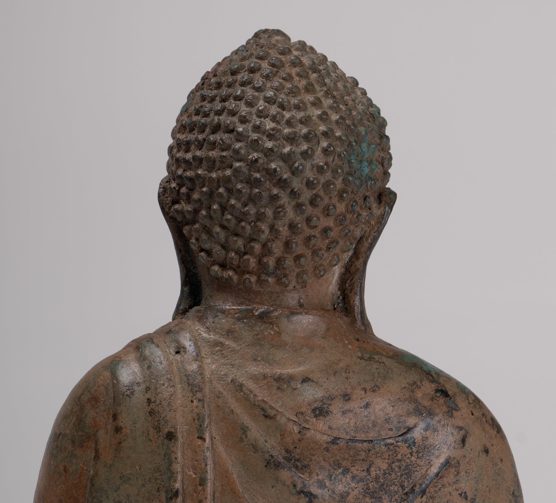 Japanese Buddha - Antique Japanese Style Bronze Seated Meditation Amitabha Buddha Statue - 18cm/7"