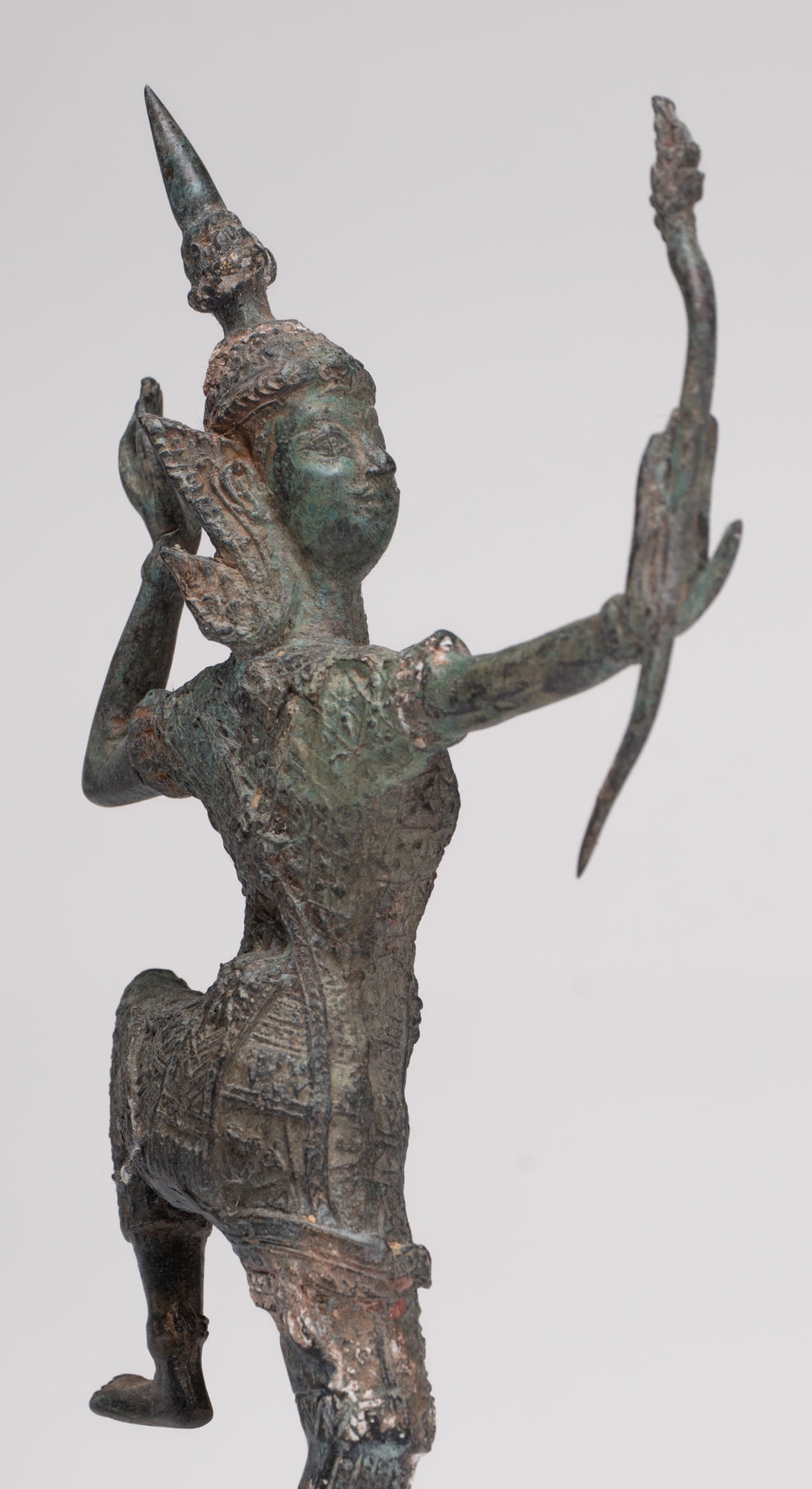 Rama Statue - Antique Thai Style Bronze Thai Rama - Avatar of Vishnu - 27cm/11"
