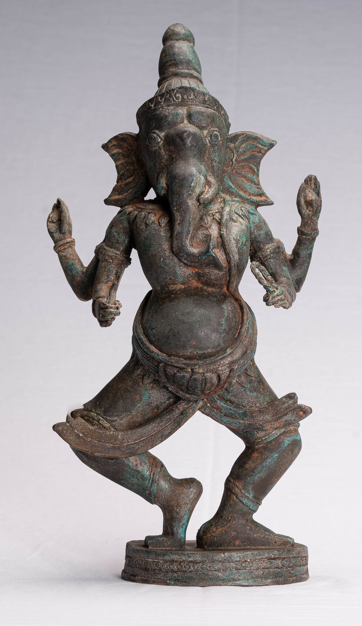 Statue de Ganesha – Statue de Ganesha dansante en bronze de style thaïlandais antique – 39 cm/16"