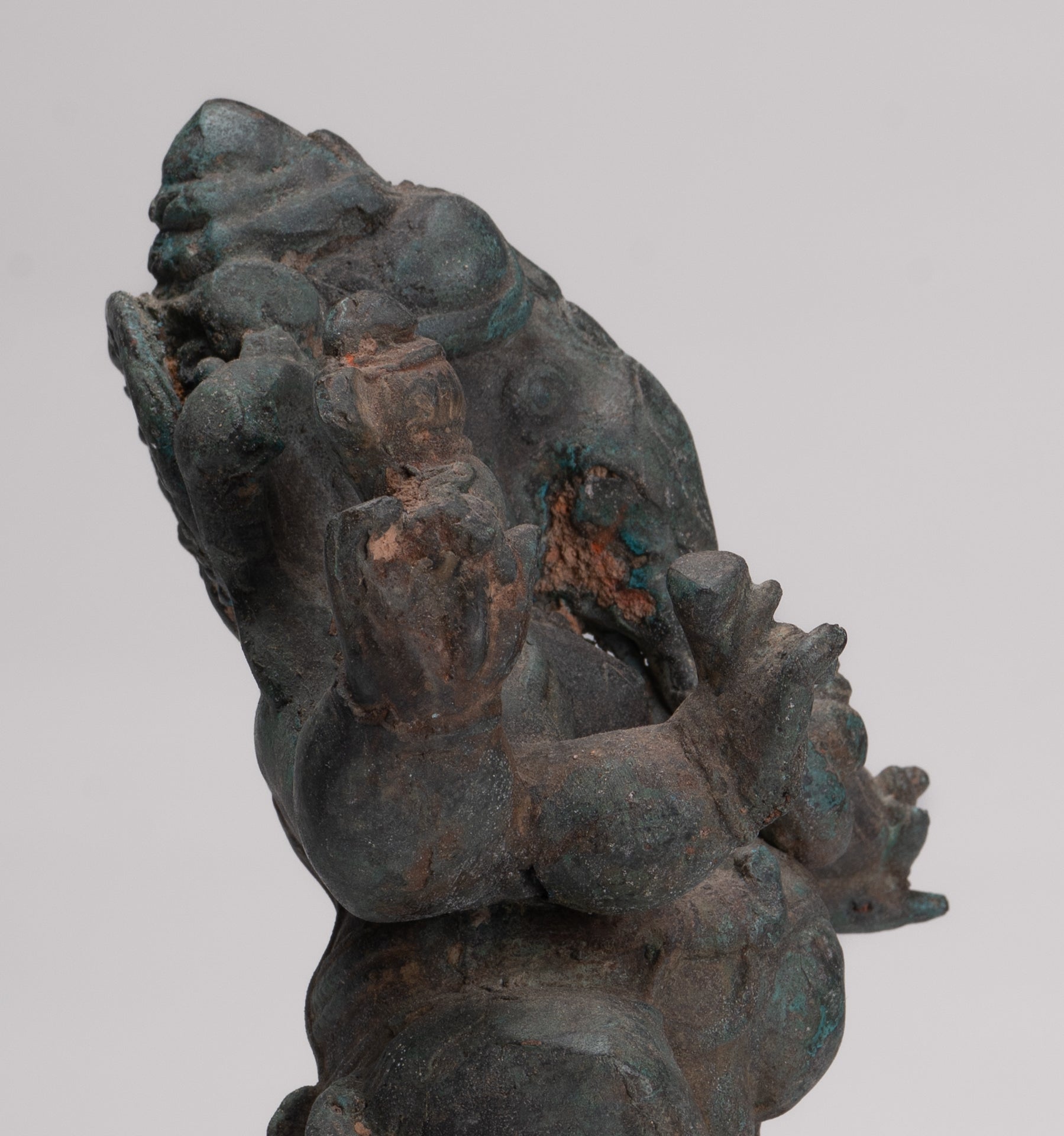 Ganesha Statue - Antique Thai Style Bronze Dancing Ganesha Statue - 30cm/12"