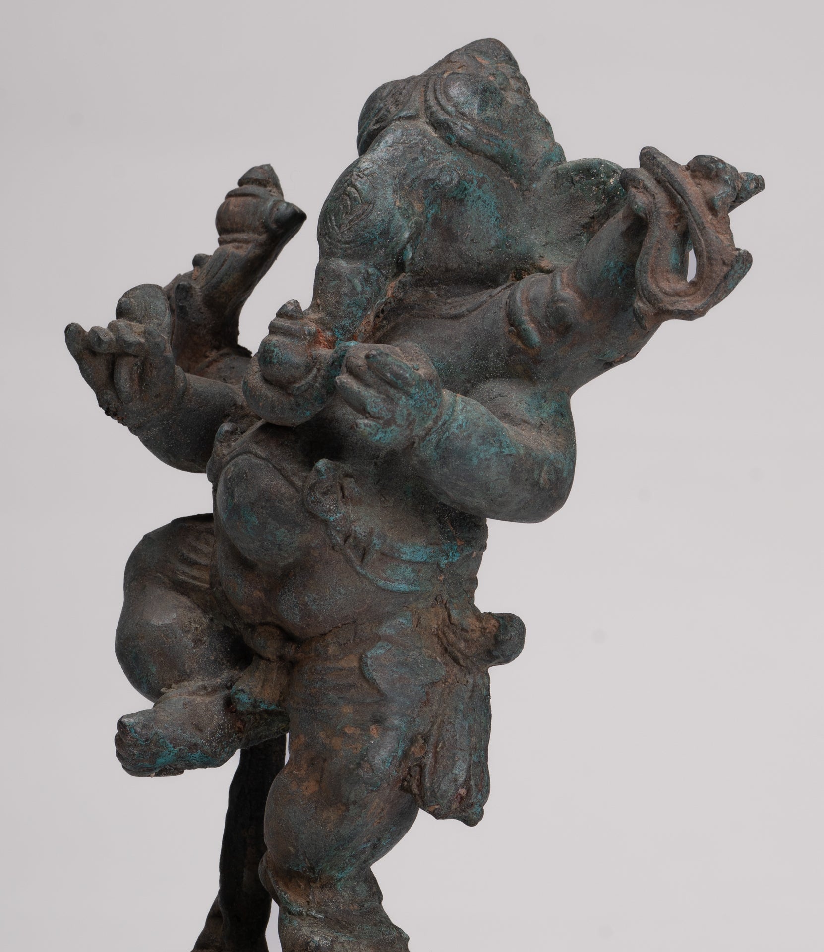 Ganesha Statue - Antique Thai Style Bronze Dancing Ganesha Statue - 30cm/12"