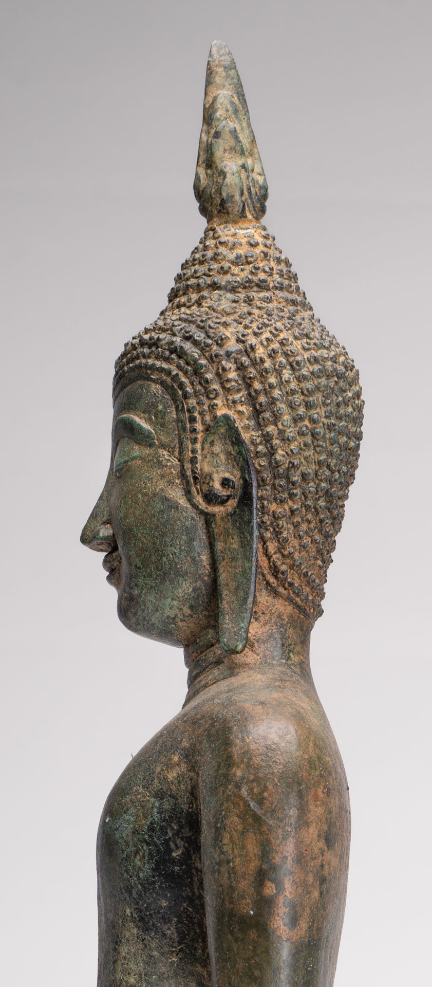 Buddha Statue - Antique Ayutthaya Style Thai Bronze Varada Charity Buddha Statue - 61cm/24"