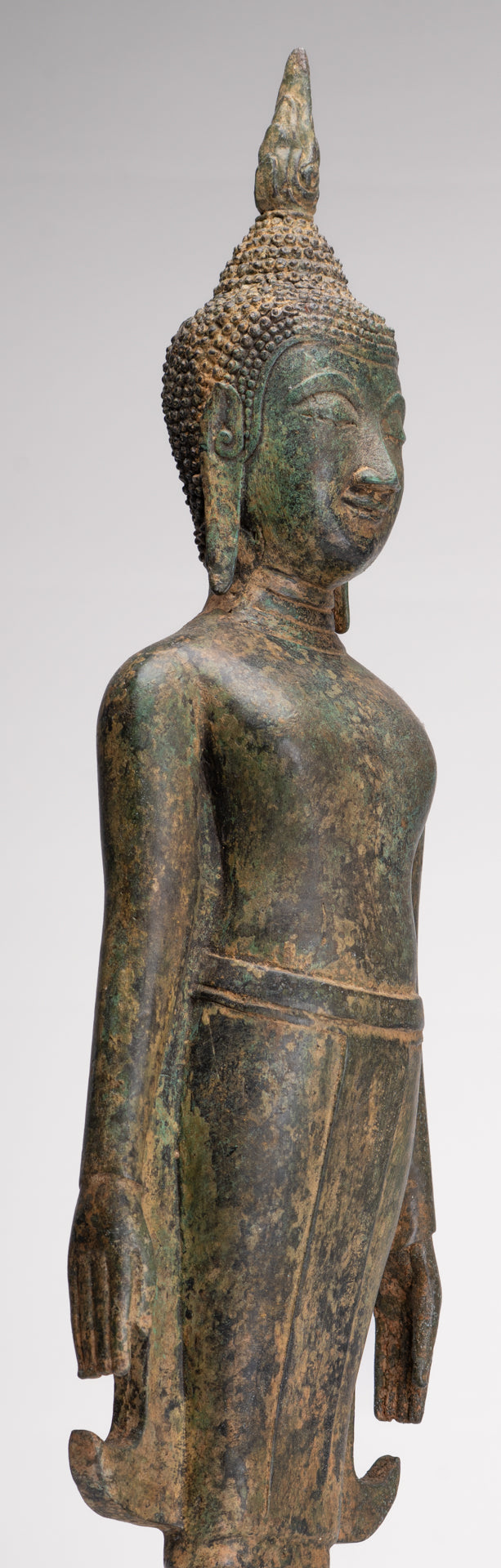 Buddha Statue - Antique Ayutthaya Style Thai Bronze Varada Charity Buddha Statue - 61cm/24"