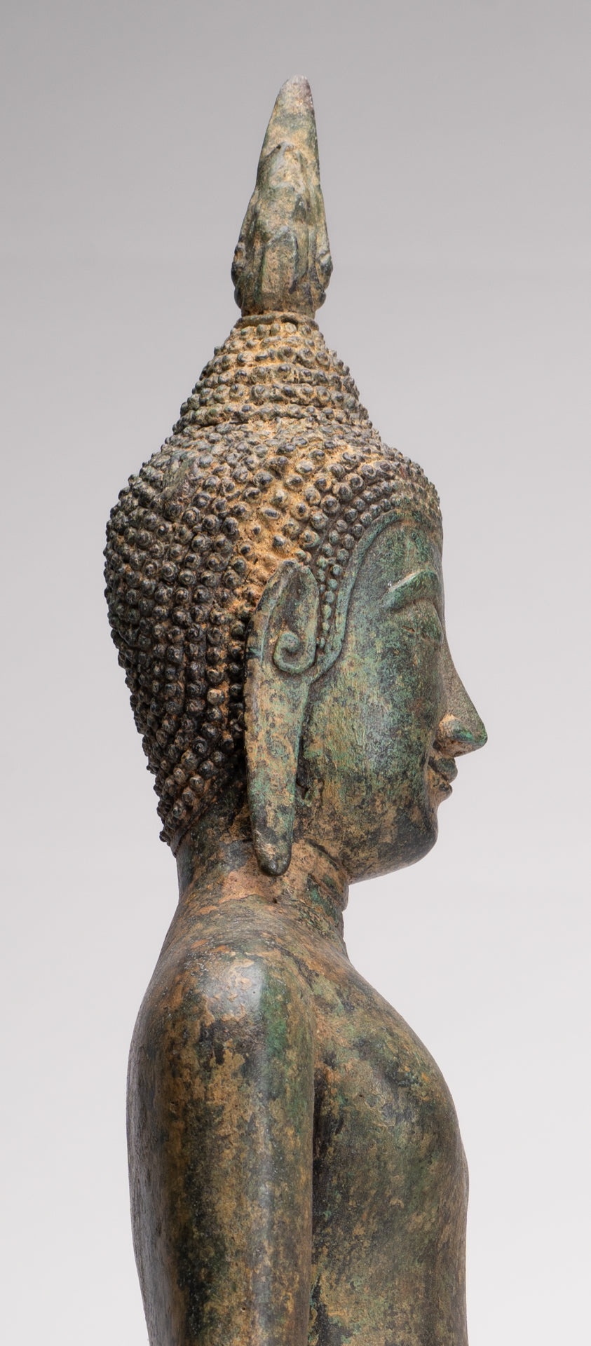 Buddha Statue - Antique Ayutthaya Style Thai Bronze Varada Charity Buddha Statue - 61cm/24"