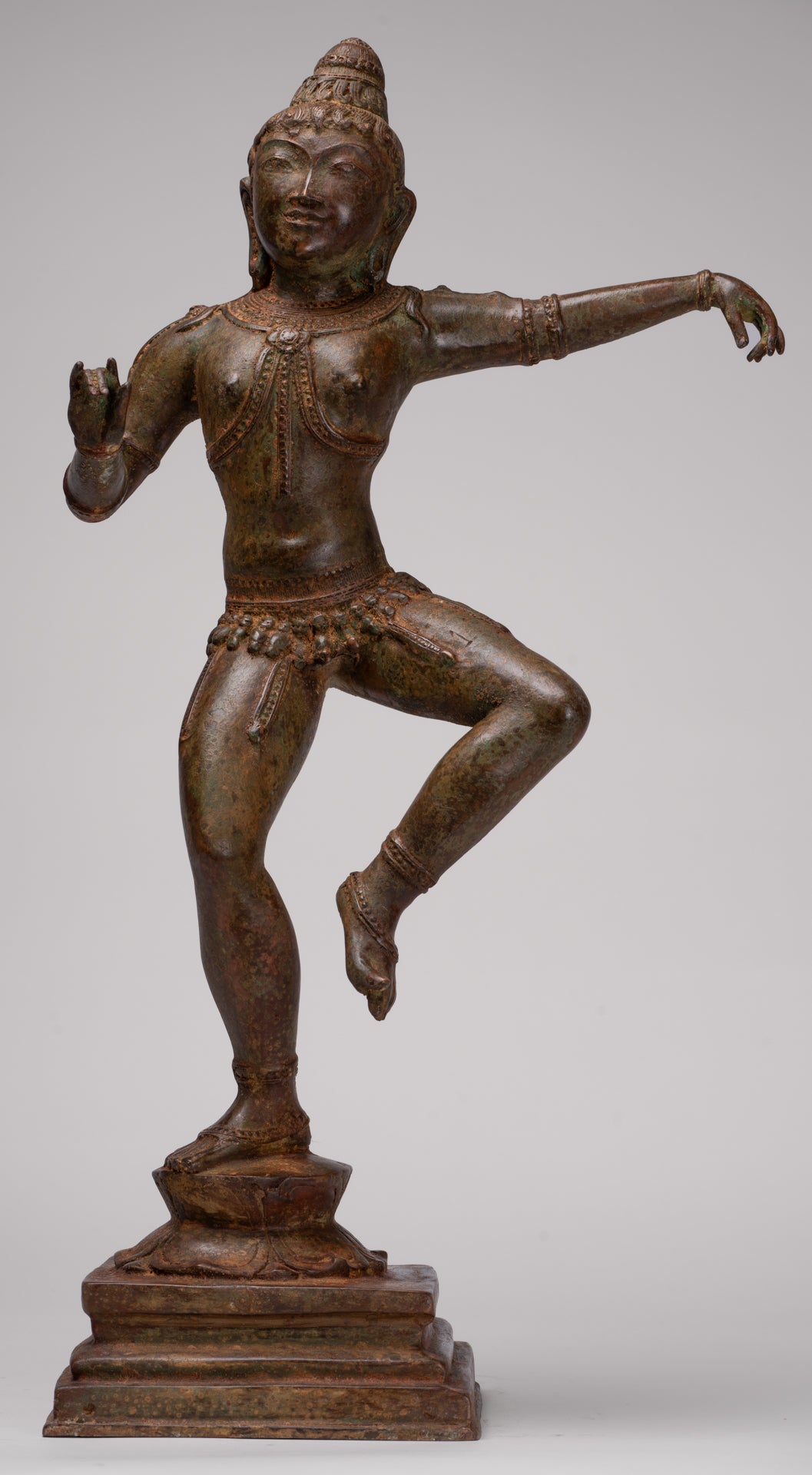 Brahma Statue - Antique Indian Style Dancing Bronze Brahma - Hindu God Creation - 53cm/21"