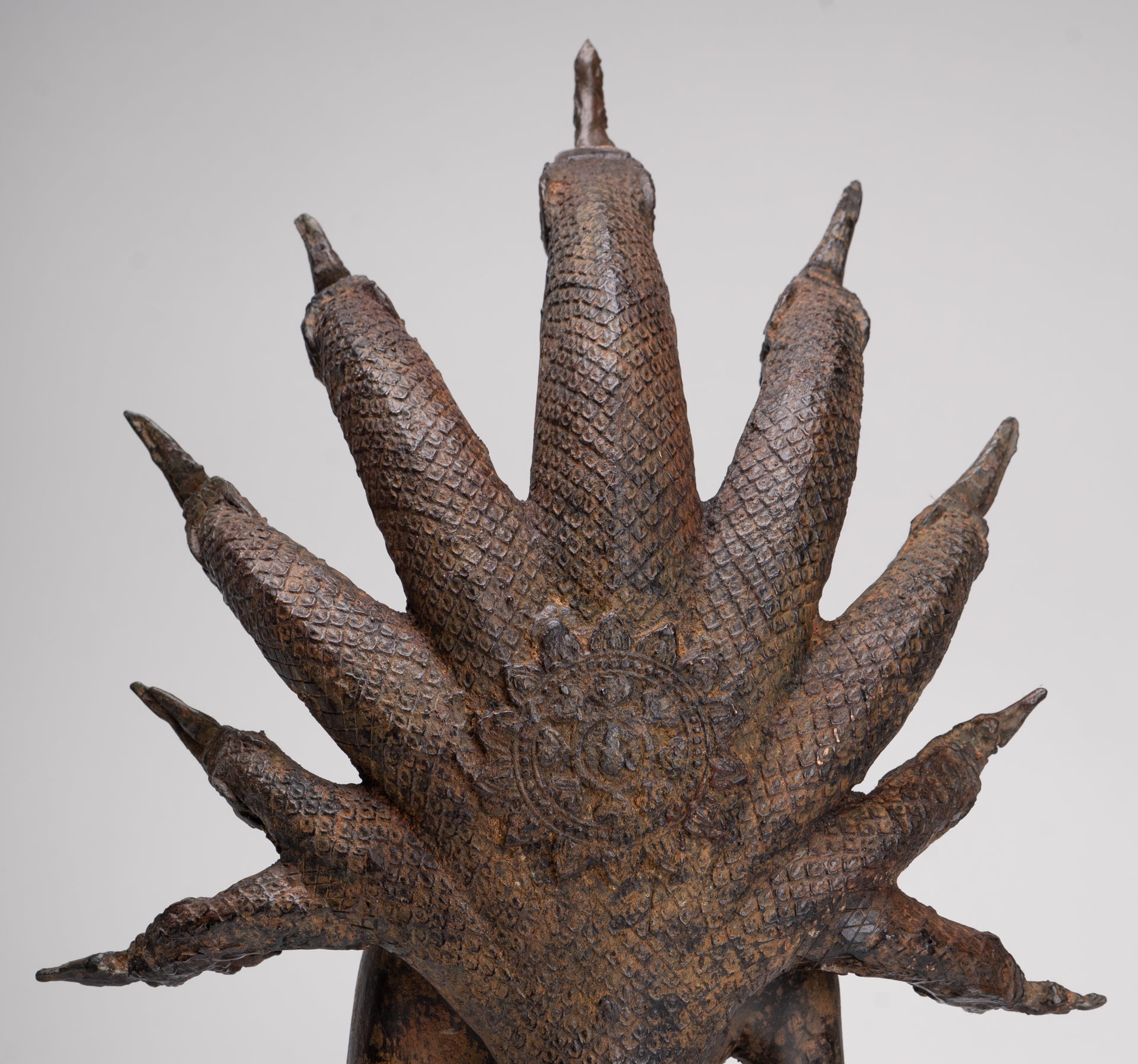 Buddha Statue - Antique Thai Style Seated Bronze Naga Meditation Buddha - 53cm/21"