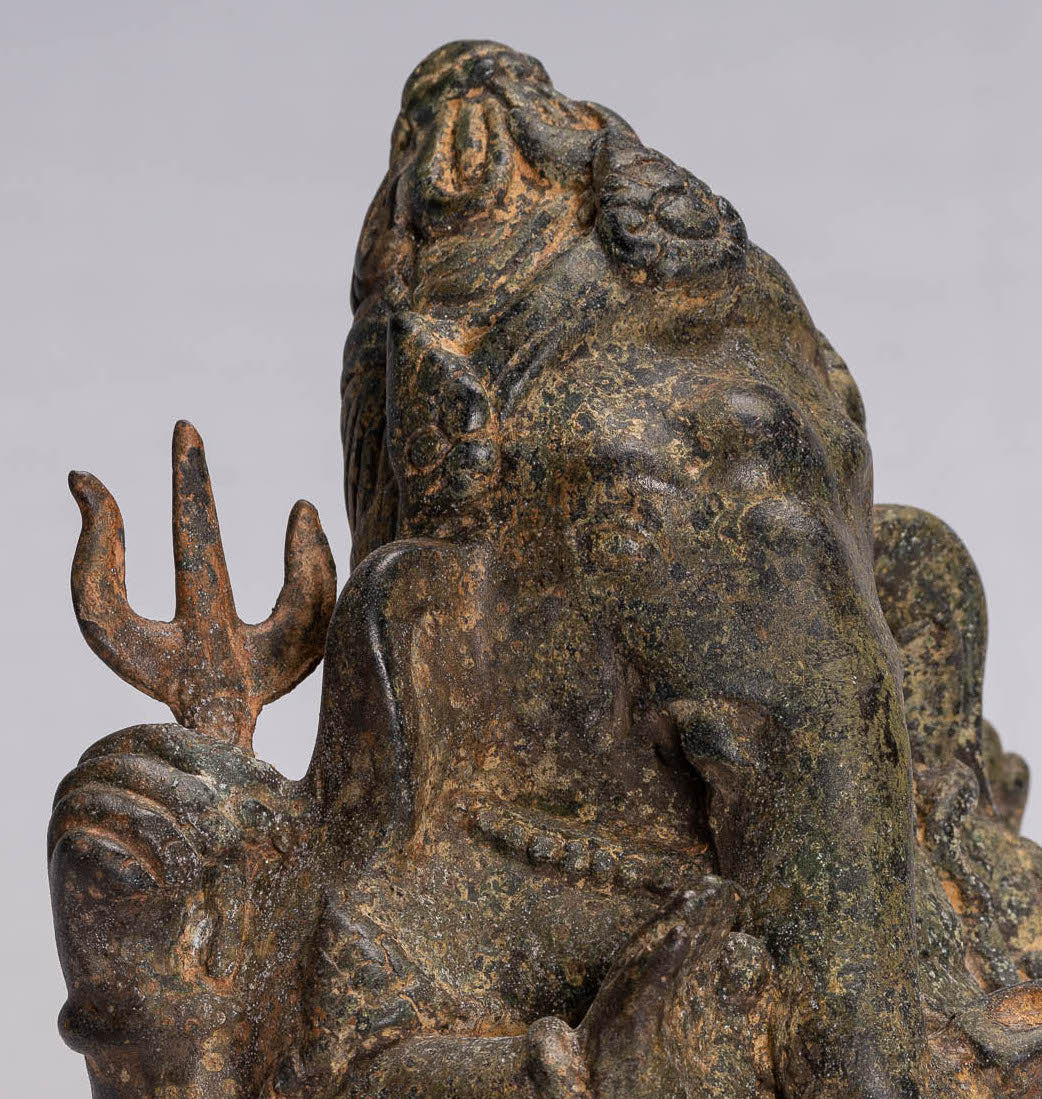 Estatua de Ganesha - Estatua de Ganesha de 4 brazos de estilo tailandés antiguo - 21 cm/8 "