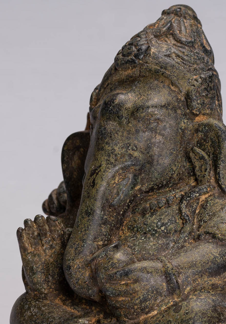 Estatua de Ganesha - Estatua de Ganesha de 4 brazos de estilo tailandés antiguo - 21 cm/8 "