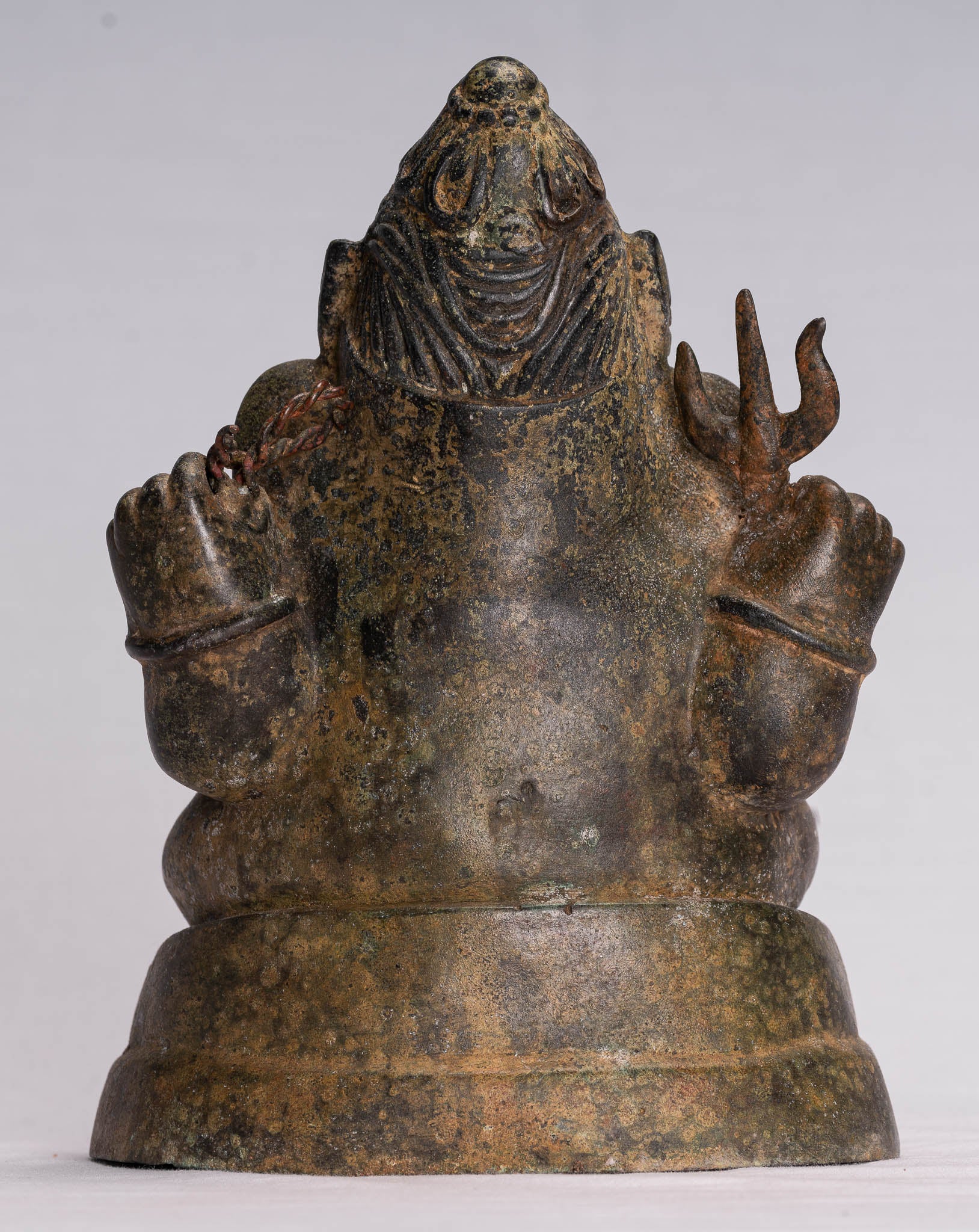 Estatua de Ganesha - Estatua de Ganesha de 4 brazos de estilo tailandés antiguo - 21 cm/8 "