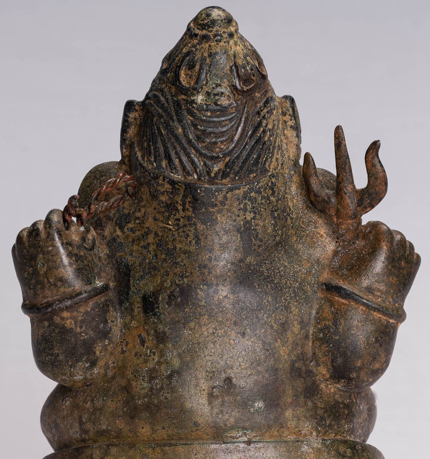 Estatua de Ganesha - Estatua de Ganesha de 4 brazos de estilo tailandés antiguo - 21 cm/8 "