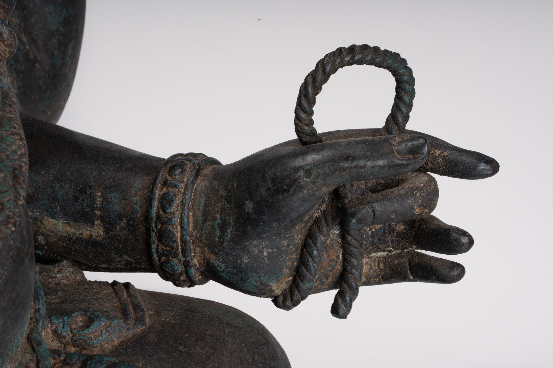 Ganesha Statue - Antique Thai Style Bronze Seated 4-Arm Ganesha Statue - 84cm/34"