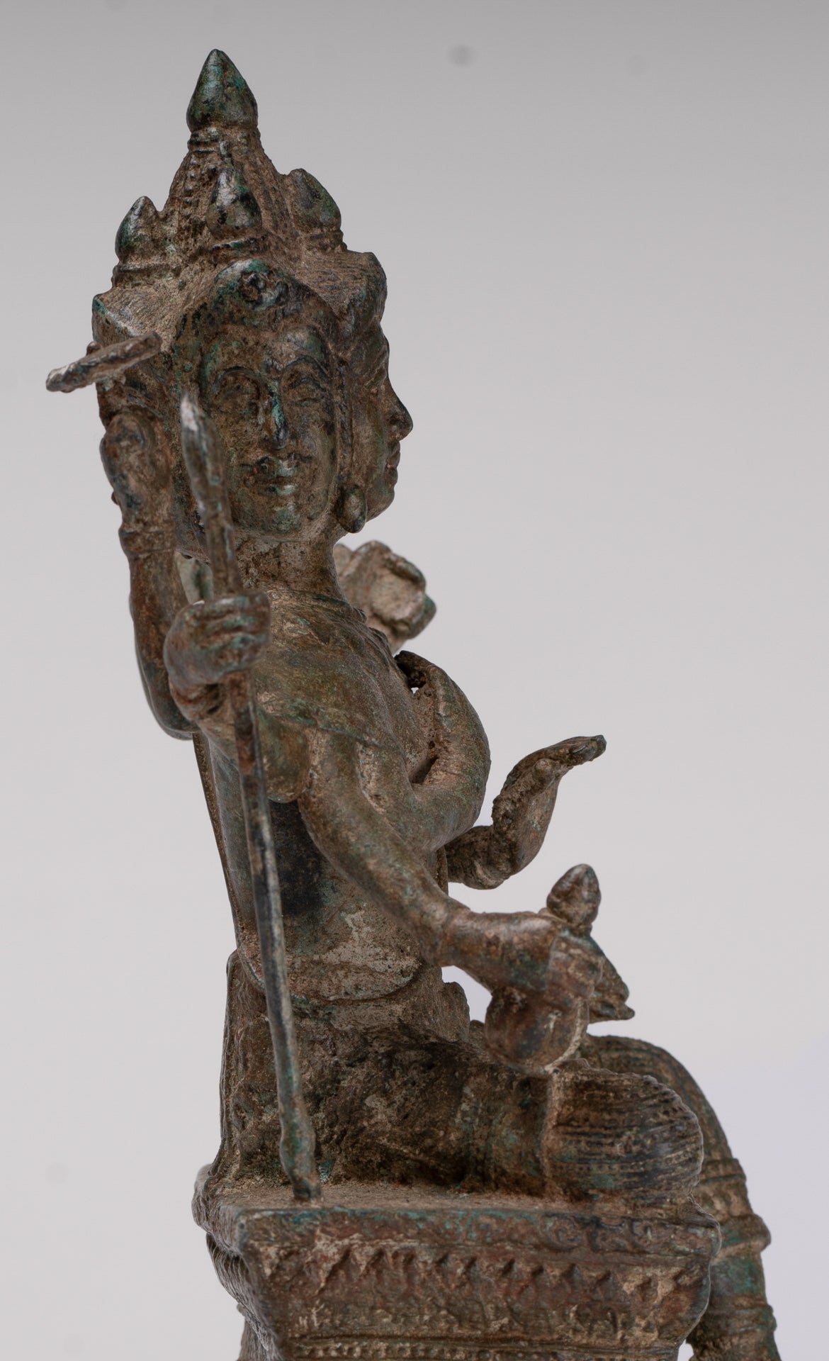 Brahma Statue - Antique Thai Style Bronze Brahma - Hindu God Creation - 22cm/9"