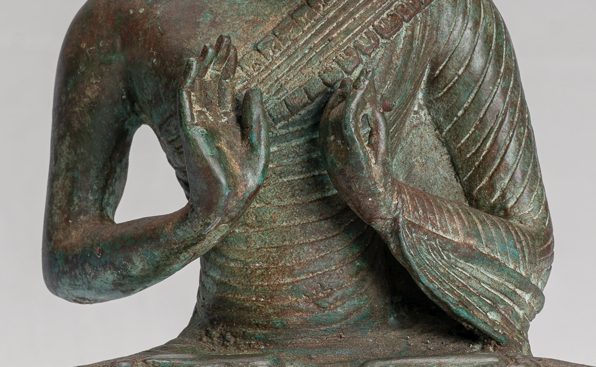 Buddha -Statue - Antike Sri Lanka Stil sitzter Bronze Unterricht Buddha Statue - 25 cm/10 "