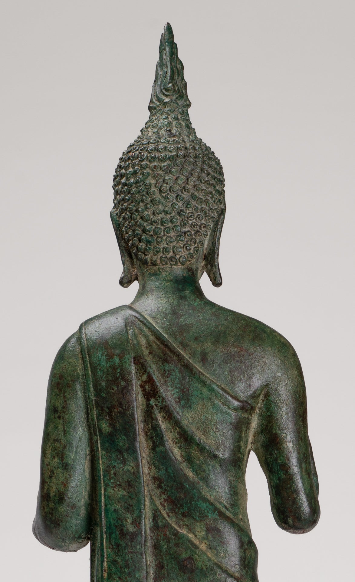 Buddha Statue - Antique Thai Style Bronze Standing Abhaya Protection Buddha Statue - 62cm/25"
