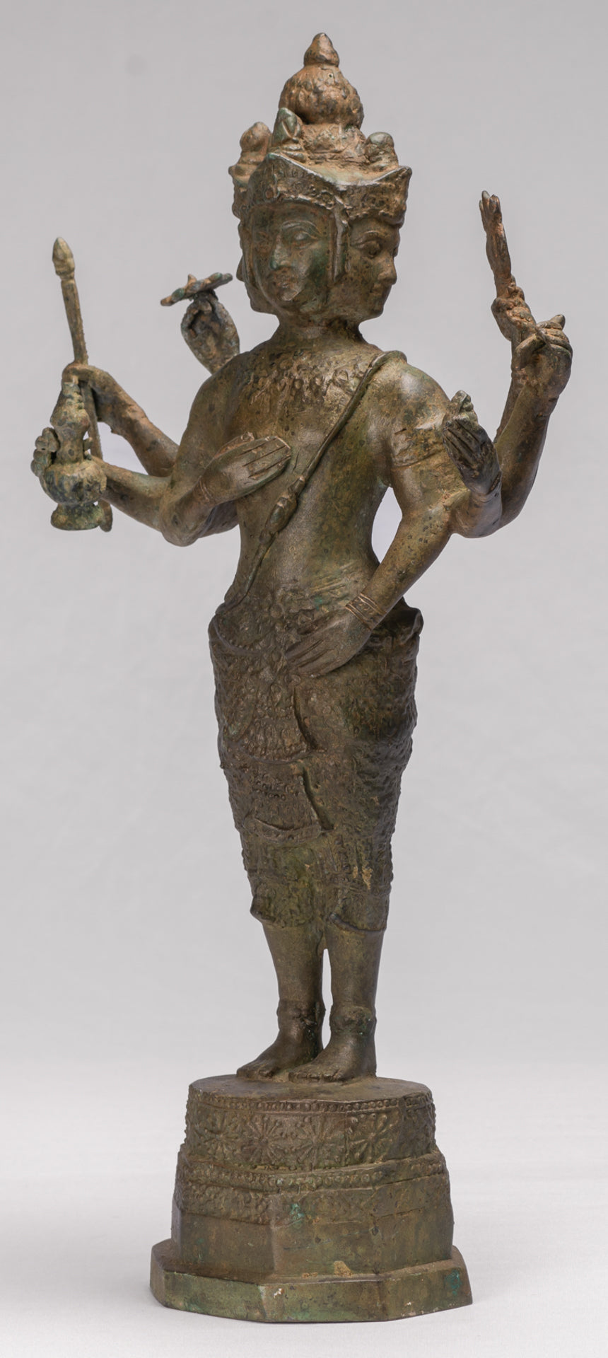 Brahma Statue - Antique Thai Style Bronze Brahma - Hindu God Creation - 48cm/19"