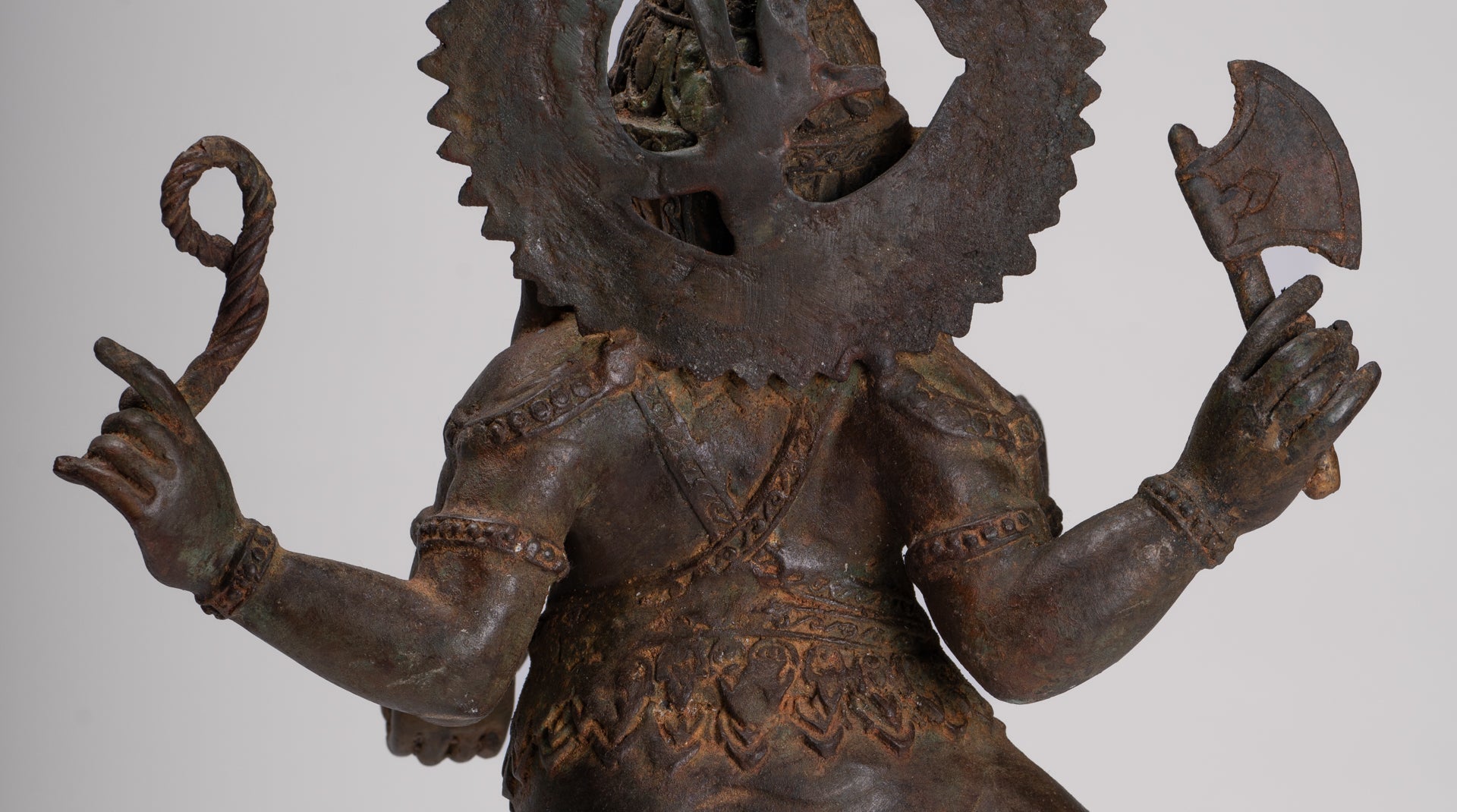 Ganesh - Antique Chola Style Bronze Dancing Ganesha Statue w/Mouse - 46cm/18"