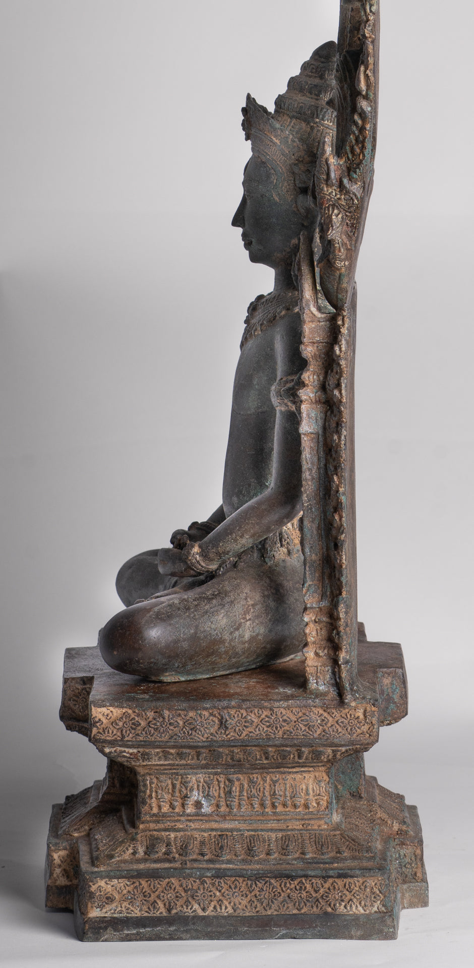 Buddha Statue - Antique Thai Style Enthroned Lopburi Meditation Buddha Statue - 94cm/38"