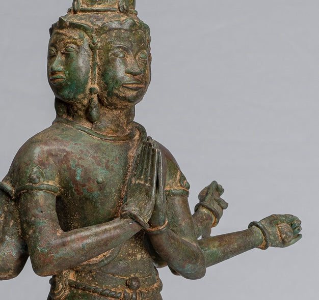 Brahma Statue - Antique Indian Style Standing Bronze Brahma 6 Arms - Hindu God Creation - 58cm/23"