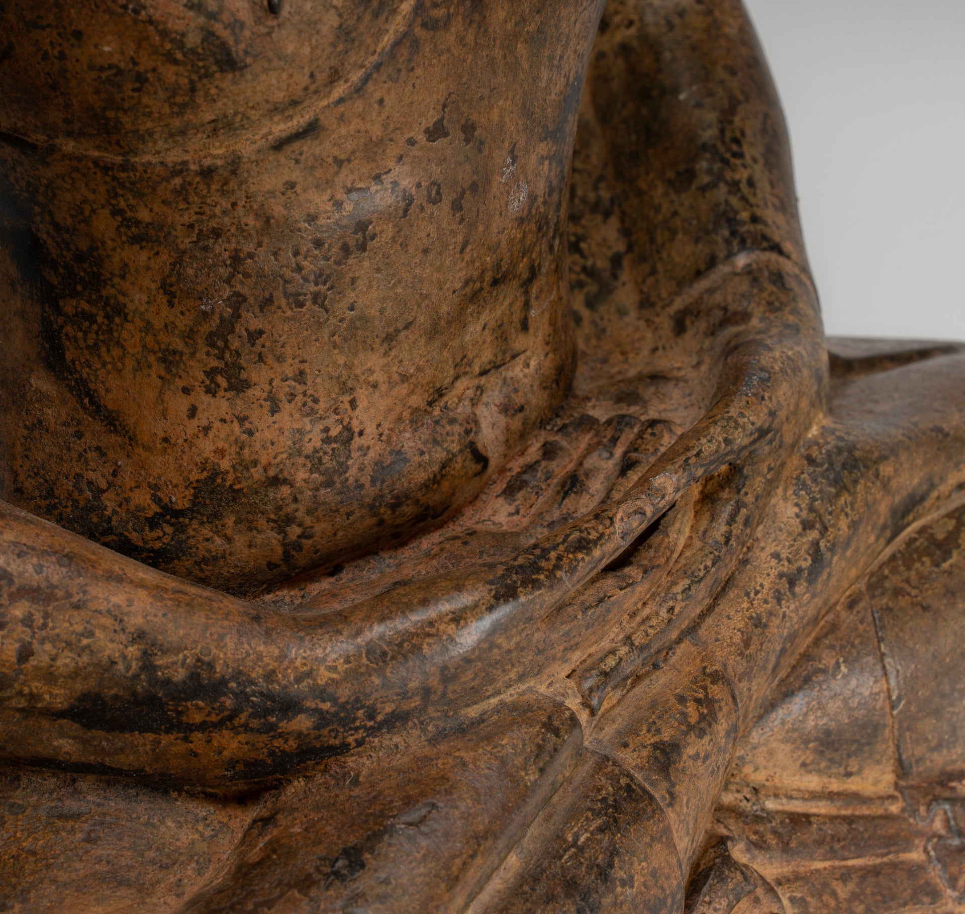 Buddha Statue - Antique Sri Lanka Style Bronze Seated Meditation Buddha Statue 61cm/24"