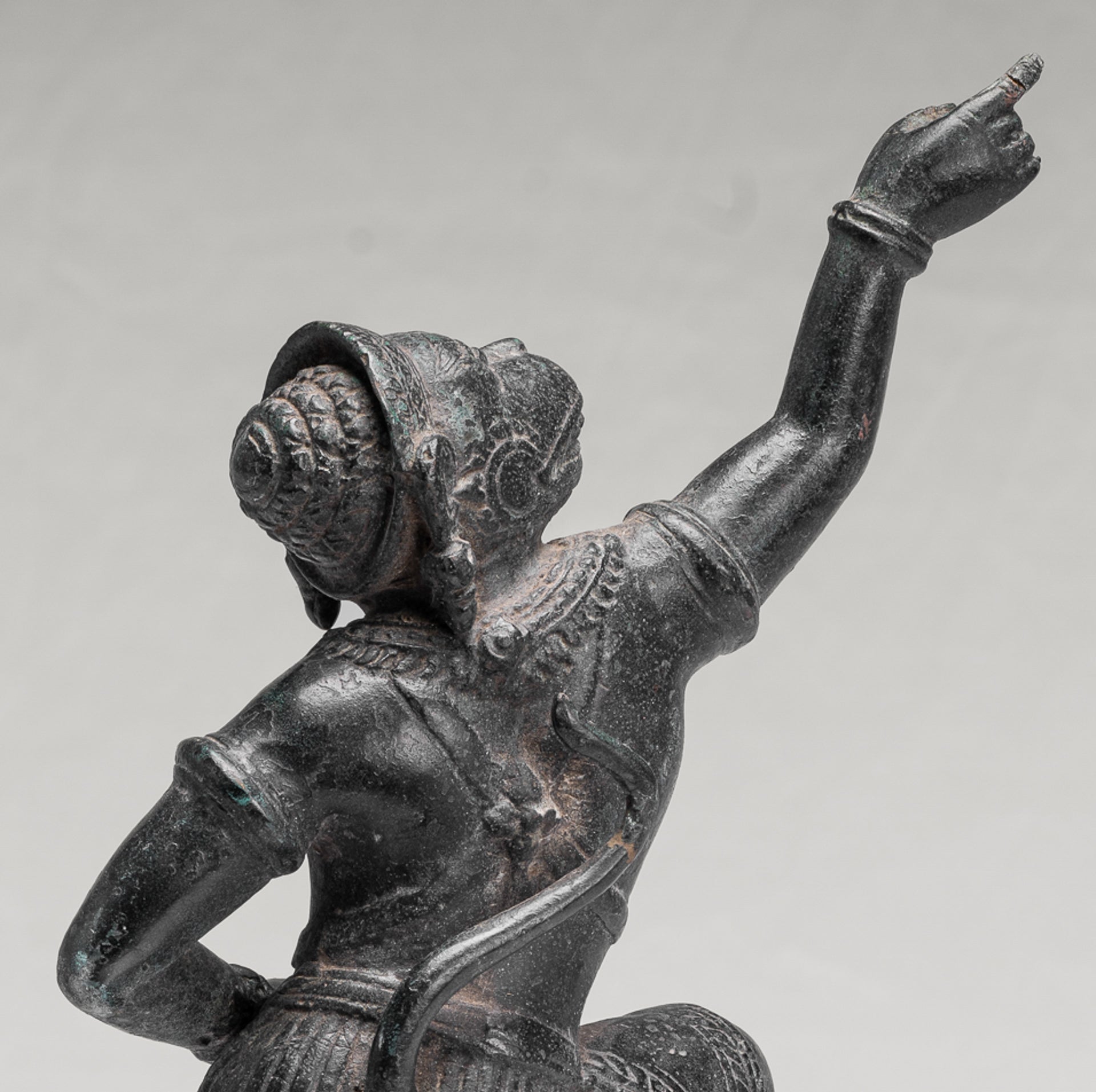 Antique Khmer Style Standing Bayon Hindu God Hanuman Statue - 38cm/15" Tall