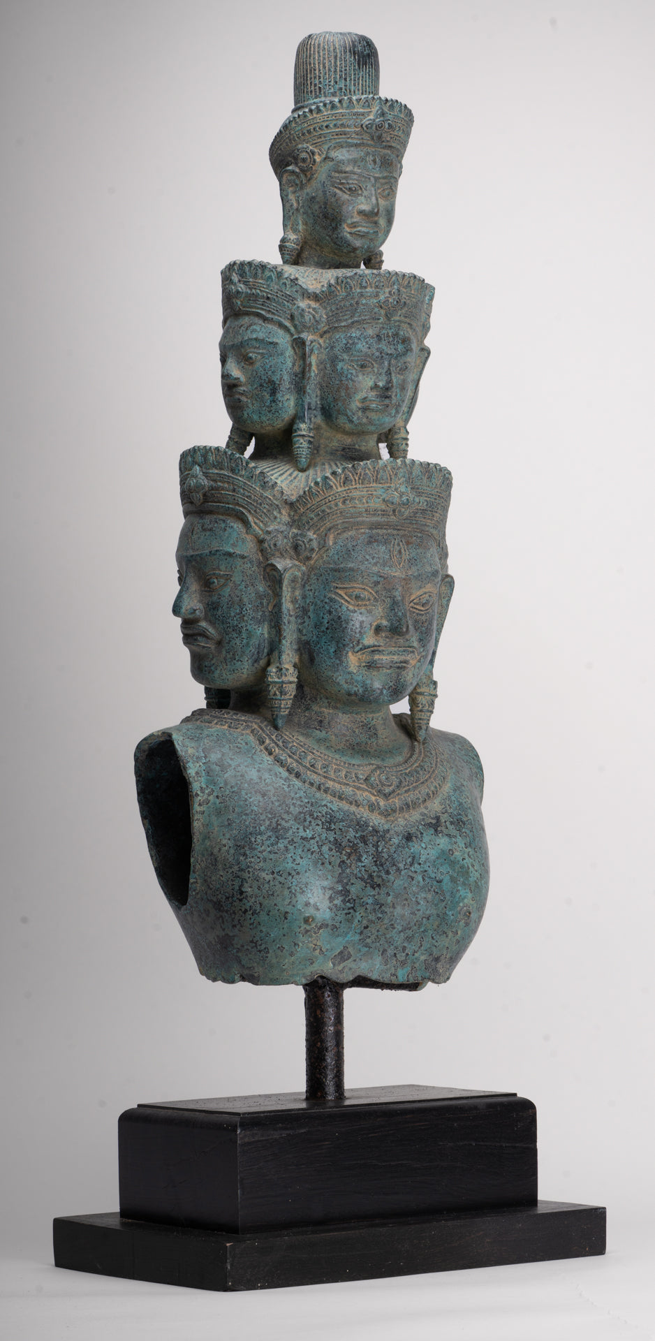 Antique Baphuon Style Mounted Bronze Hevajra Statue - 68cm/27" Tall