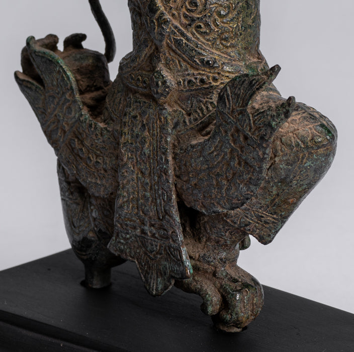 Statue antique du dieu hindou Bayon Hanuman de style khmer - 25 cm de haut