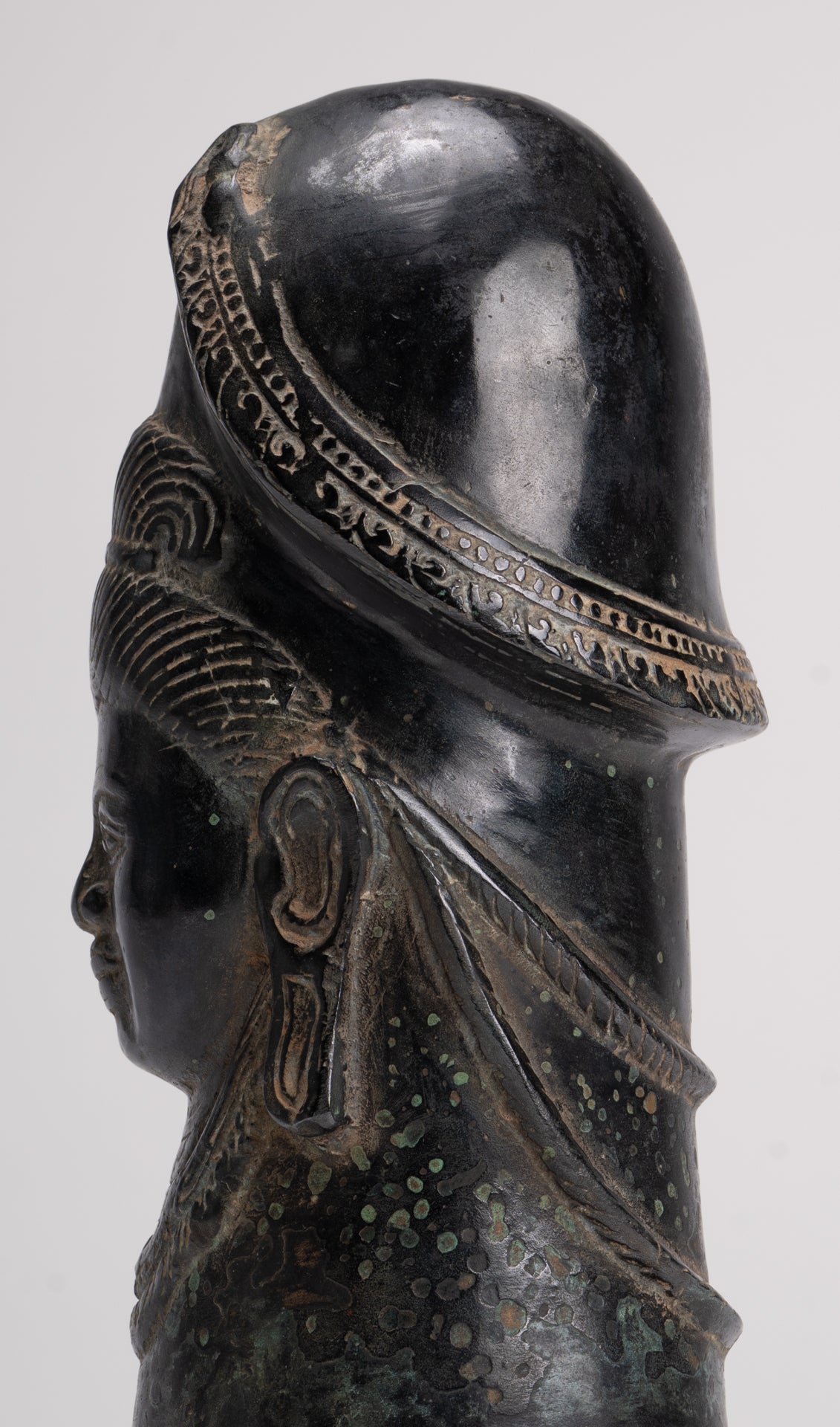 Antique Khmer Style Bronze Shiva Linga / Lingnum - 22cm/9"