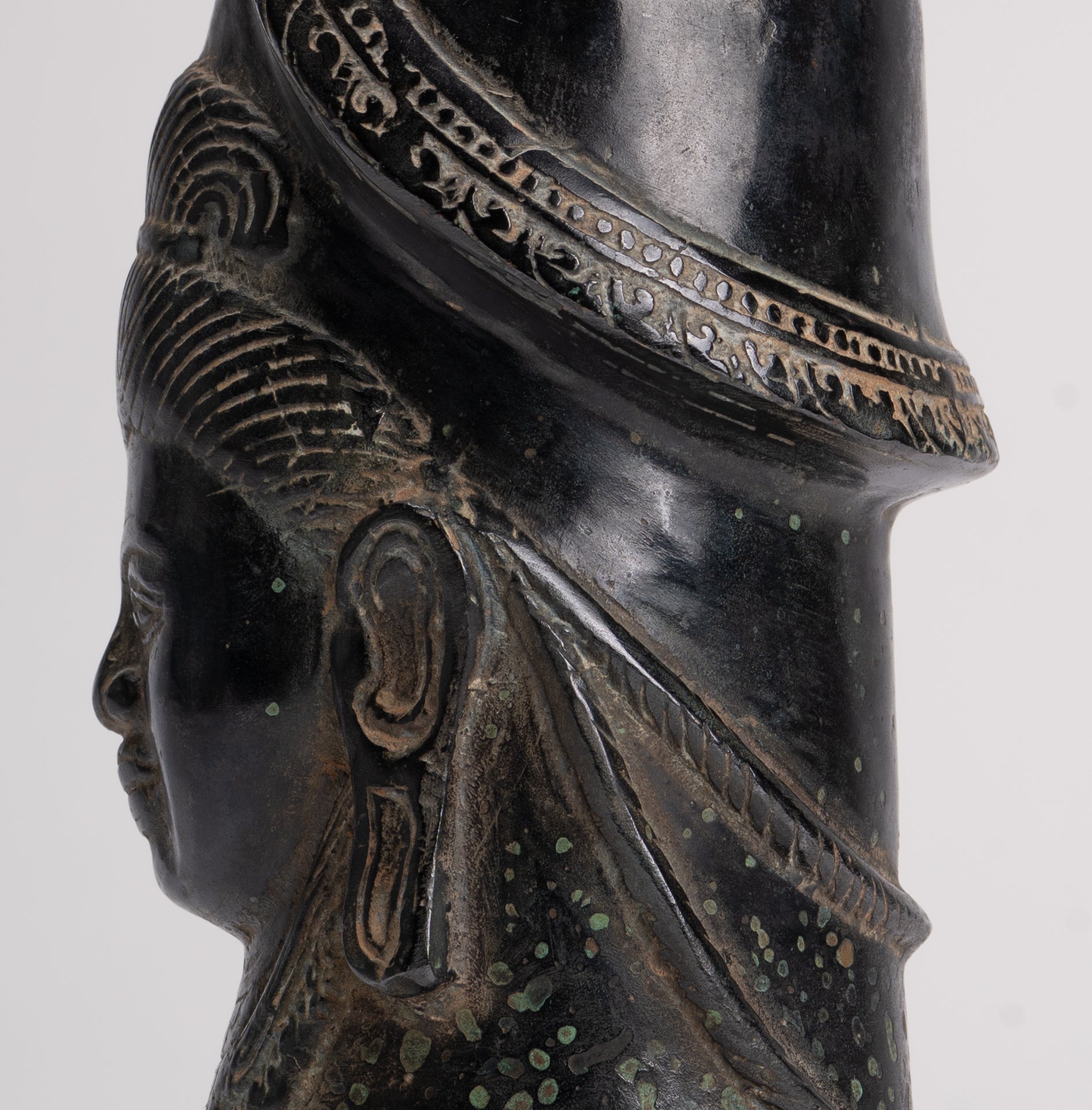 Antique Khmer Style Bronze Shiva Linga / Lingnum - 22cm/9"