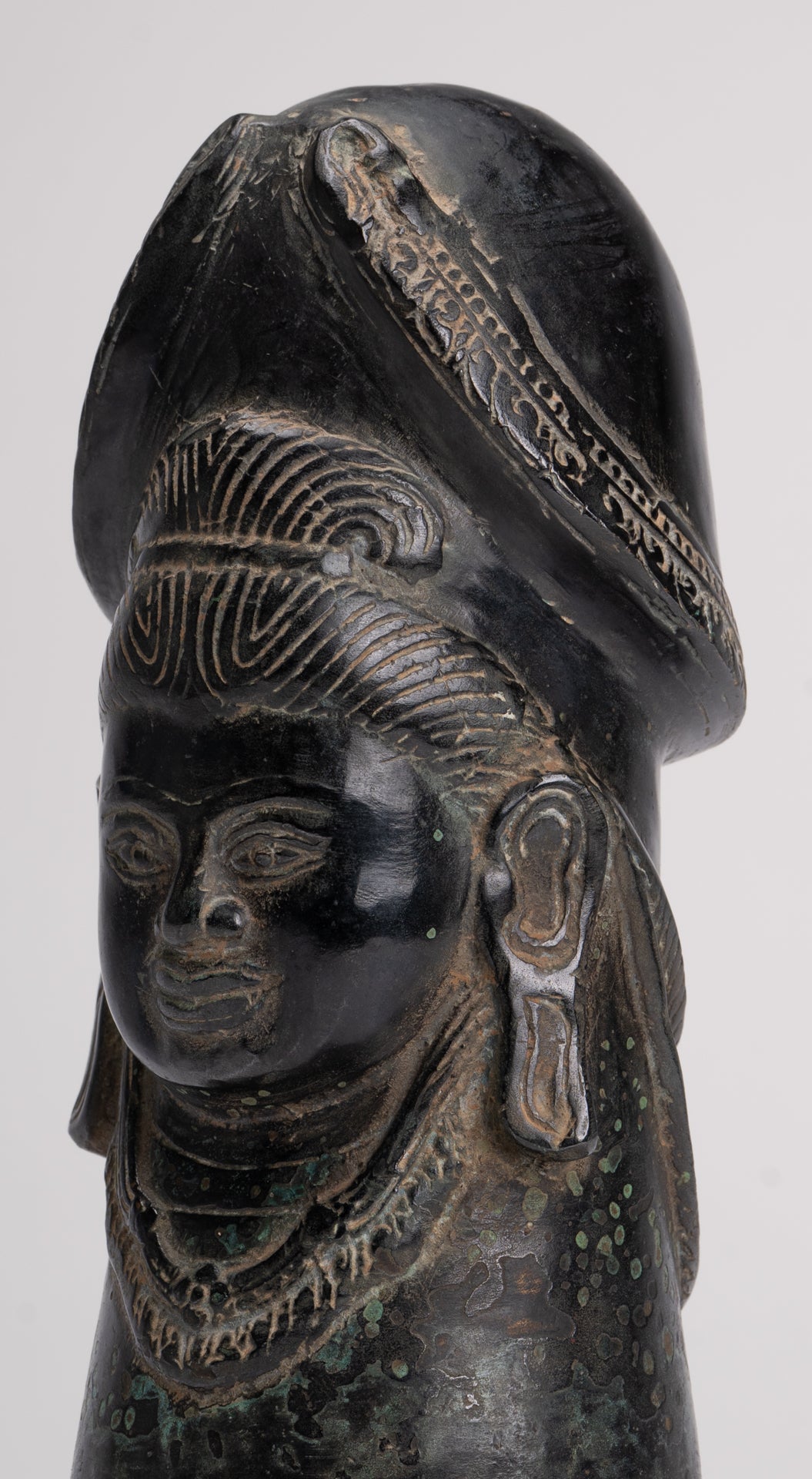 Antique Khmer Style Bronze Shiva Linga / Lingnum - 22cm/9"