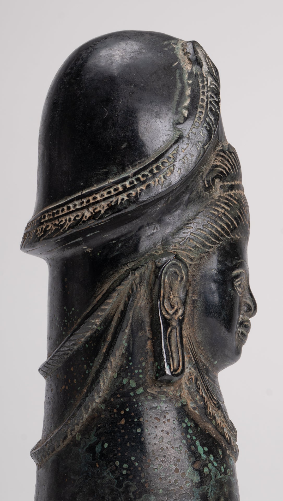 Antique Khmer Style Bronze Shiva Linga / Lingnum - 22cm/9"