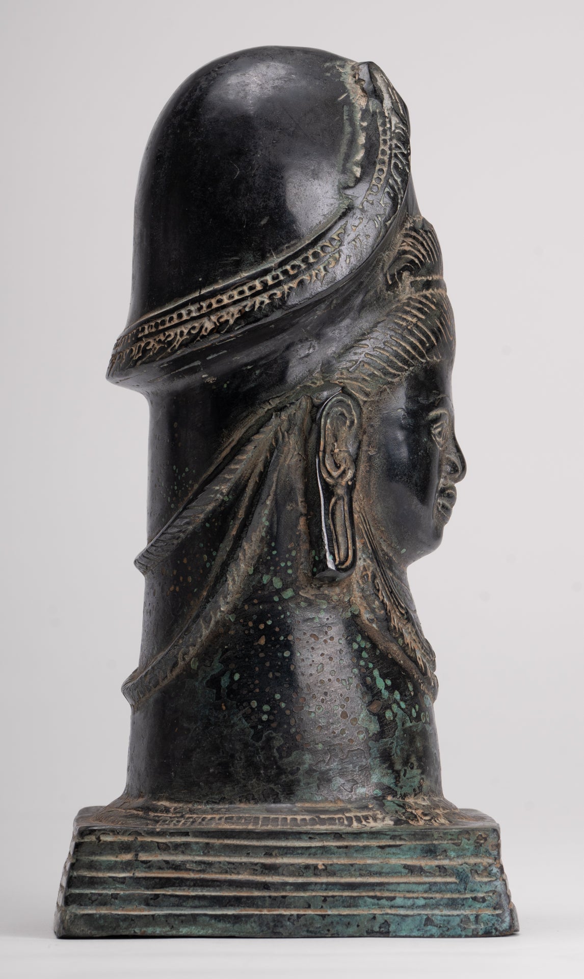 Antique Khmer Style Bronze Shiva Linga / Lingnum - 22cm/9"