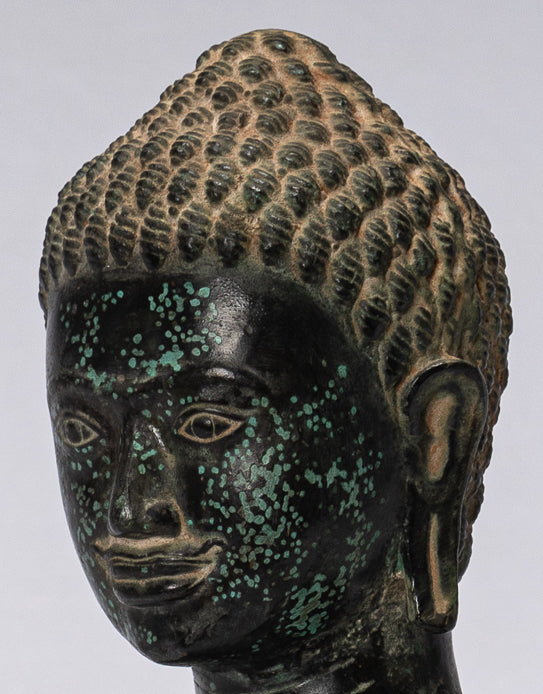 Antique Khmer Style Bronze Vishnu Torso Statue-Protecteur & Preserver-25cm/10 "