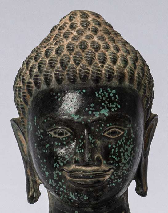 Antique Khmer Style Bronze Vishnu Torso Statue-Protecteur & Preserver-25cm/10 "