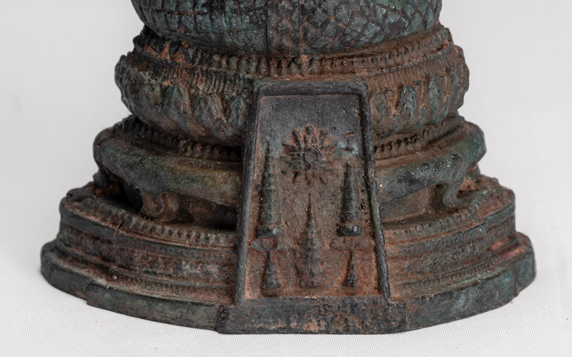 Buddha Sculpture - Antique Thai Style Bronze Seated Meditation Buddha Statue - 12.5cm/5"