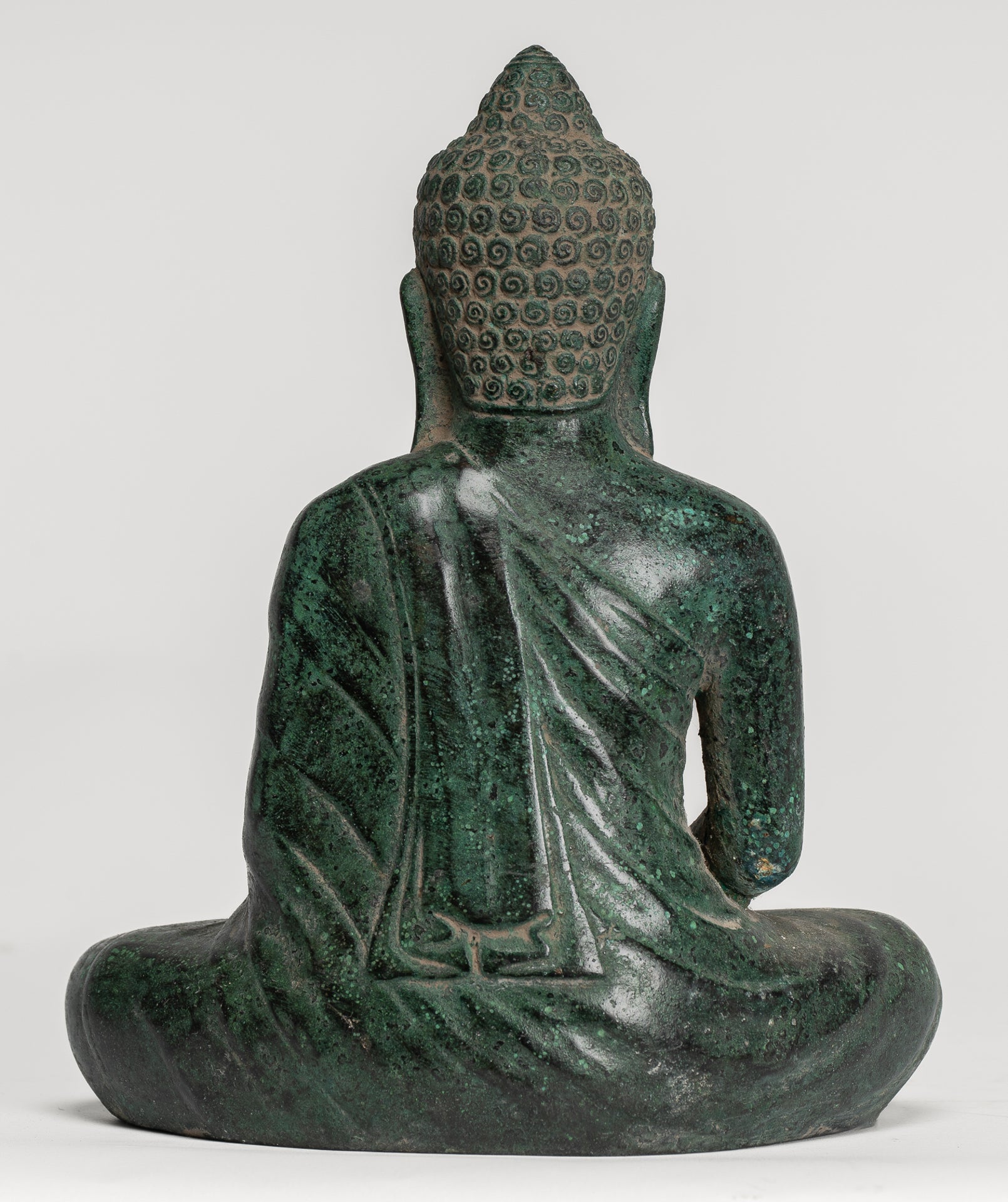 Buddha Statue - Buddha - Antique Khmer Style Seated Bronze Meditation Buddha Statue - 20cm/8"