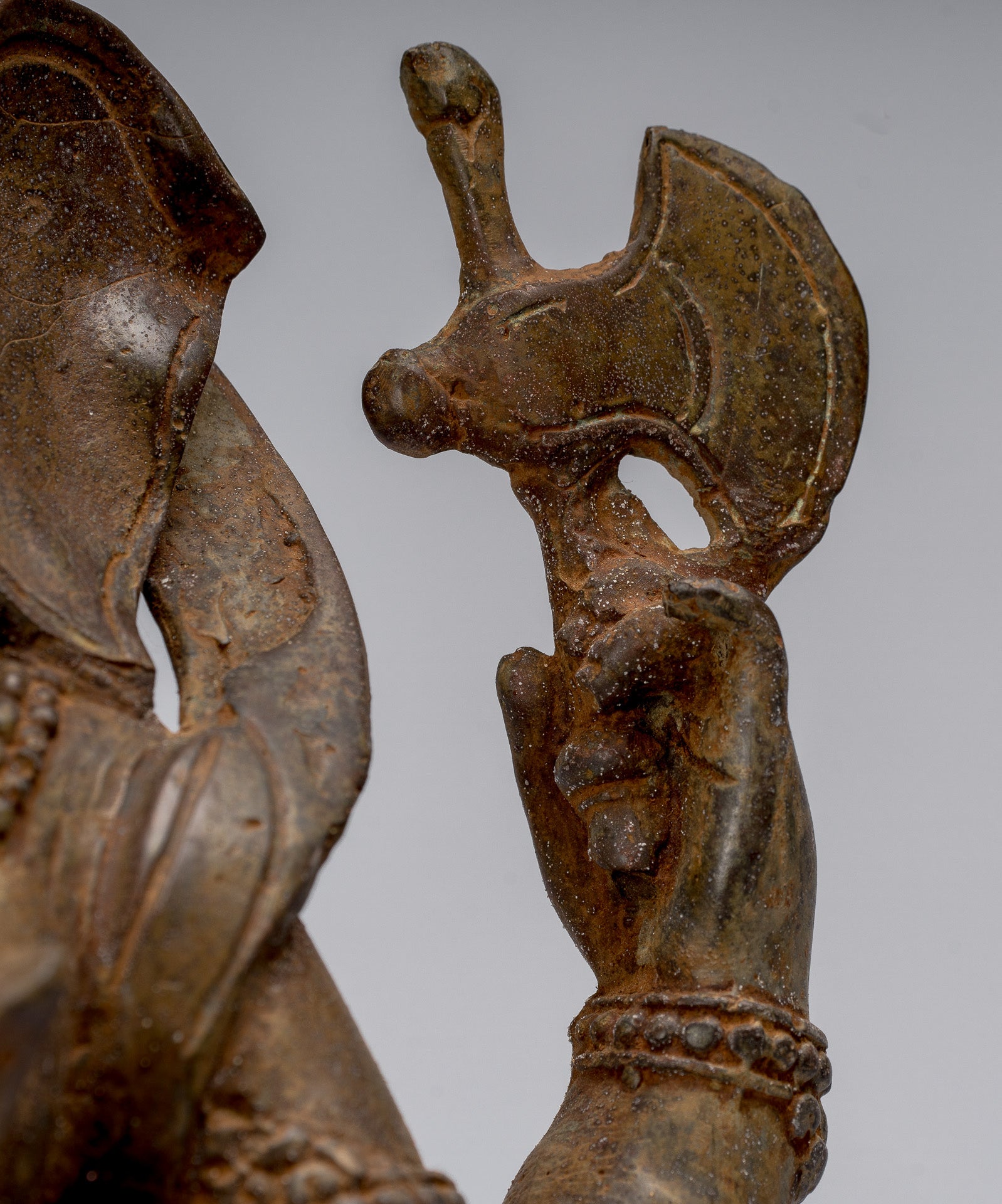 Ganesha Statue - Antique Javanese Style Bronze Seated Majapahit Ganesha Statue - 36cm/14"