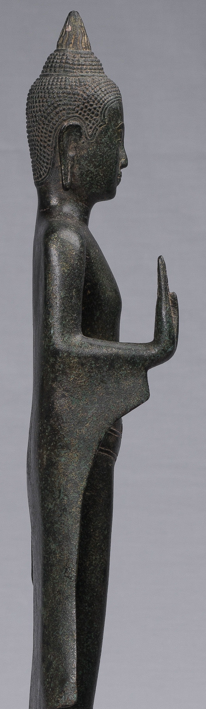 Statue di Buddha - Antique Khmer in stile Khmer Bronzo in piedi Abhaya Protection Statues (coppia) - 62 cm/25 "