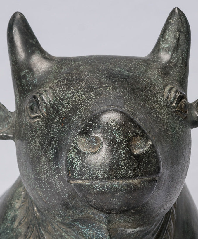 Antike Nandi-Statue aus Bronze im Khmer-Stil – Berg Shiva – 53 cm lang