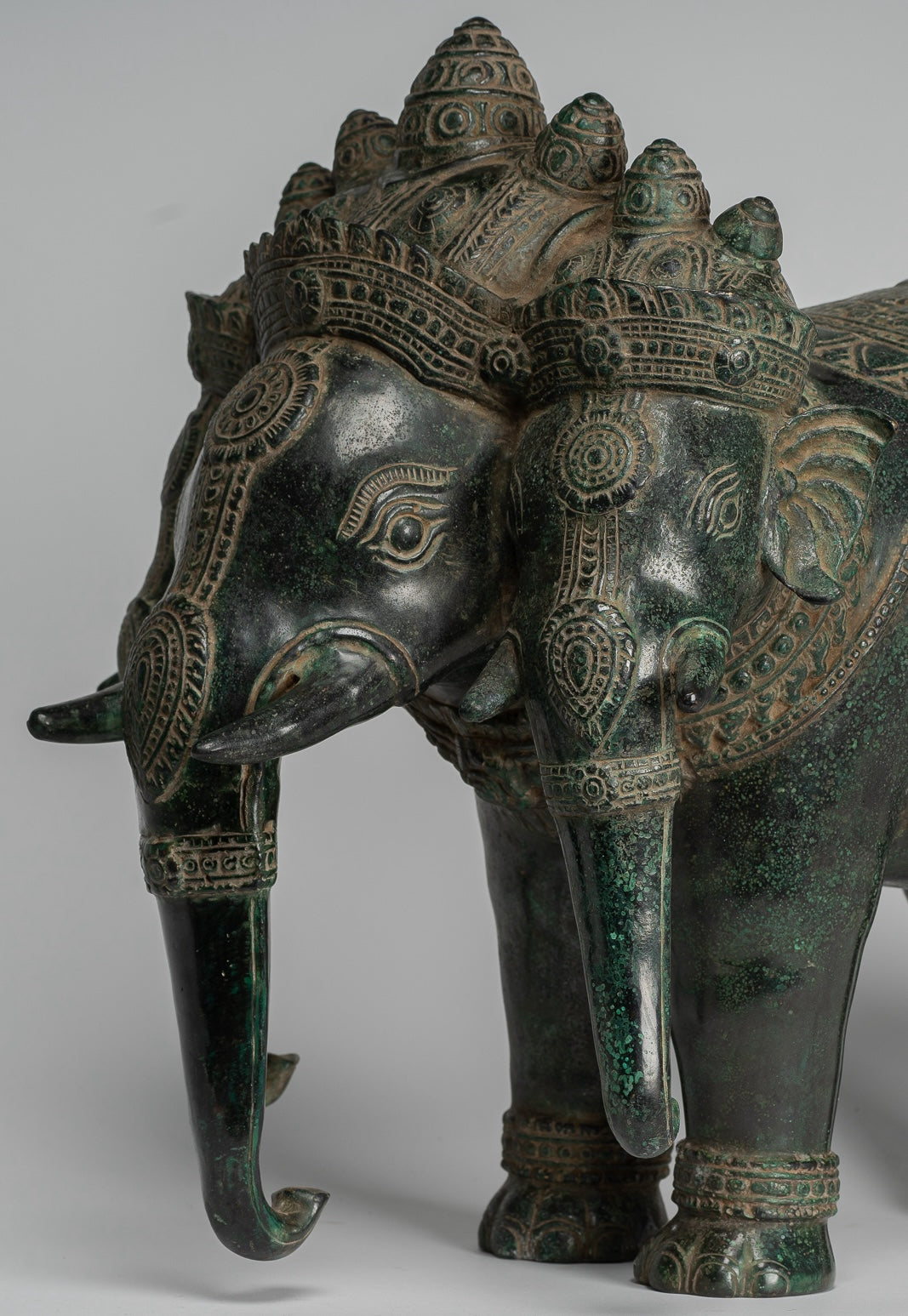 Estatua de Airavata o Elephant de Estilo Antiguo de Estilo JMER - 44cm/18 "de altura