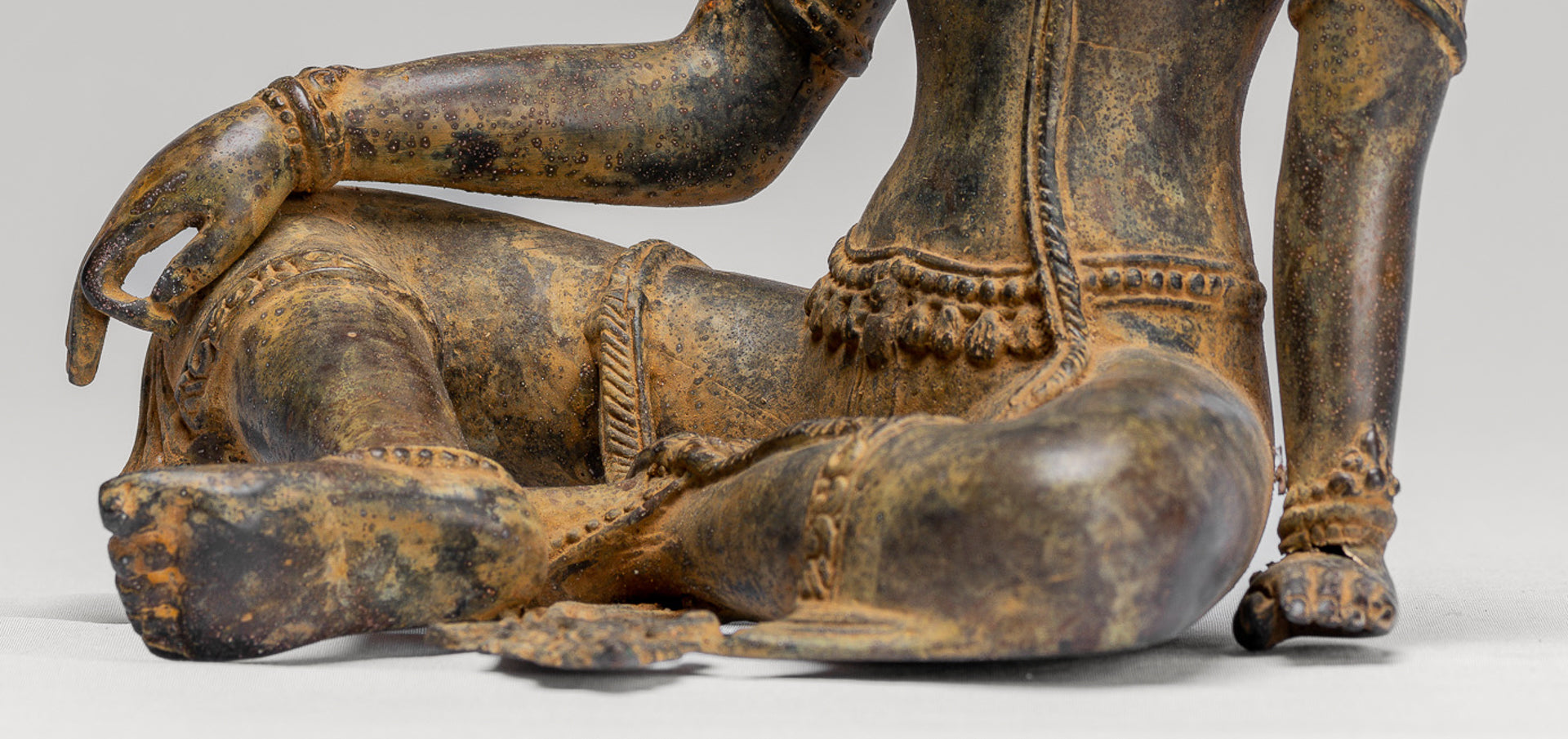 Tara Statue - Antique Java Style Indonesian Bronze Devi Tara Statue - 25cm/10"