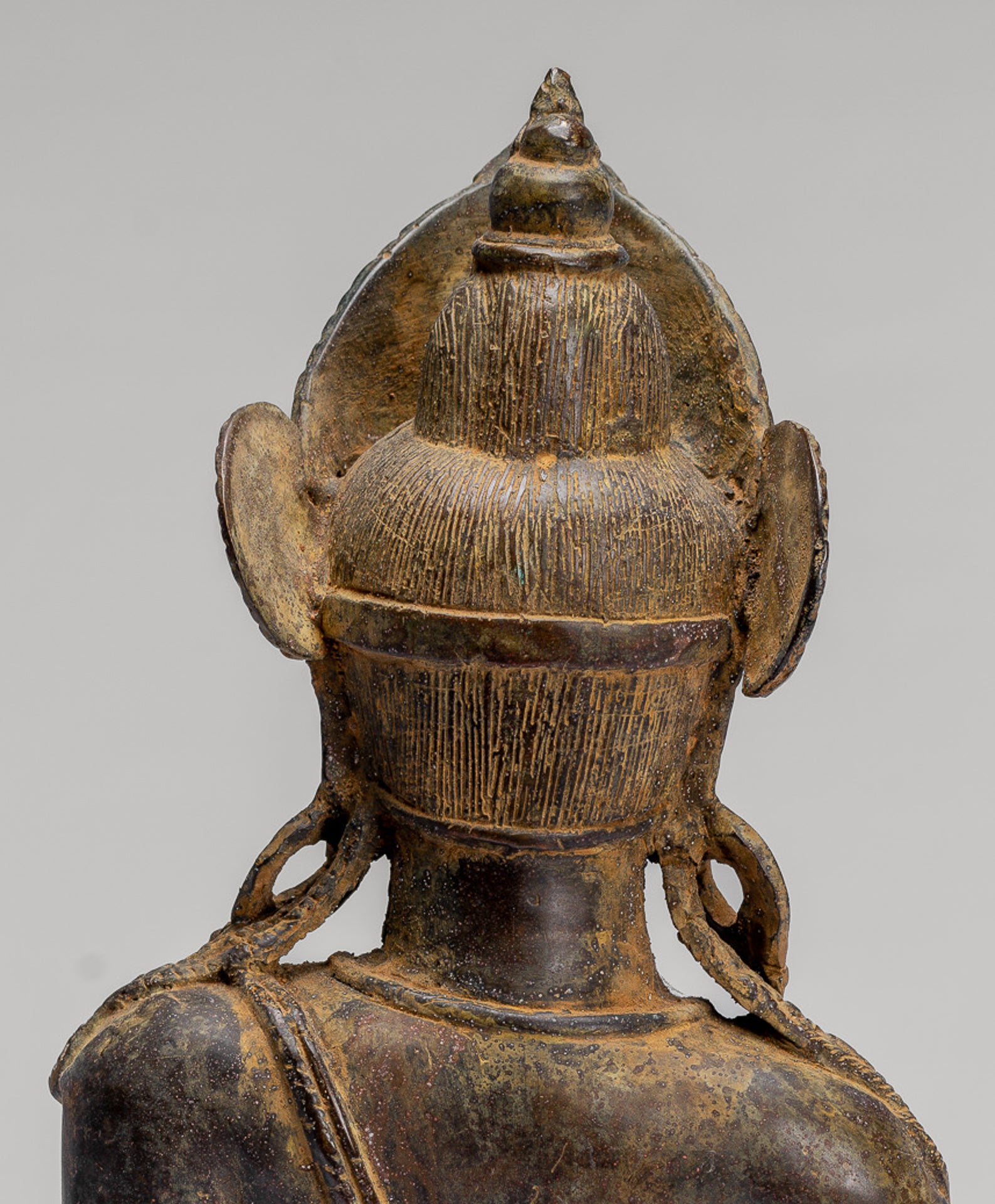 Tara Statue - Antique Java Style Indonesian Bronze Devi Tara Statue - 25cm/10"