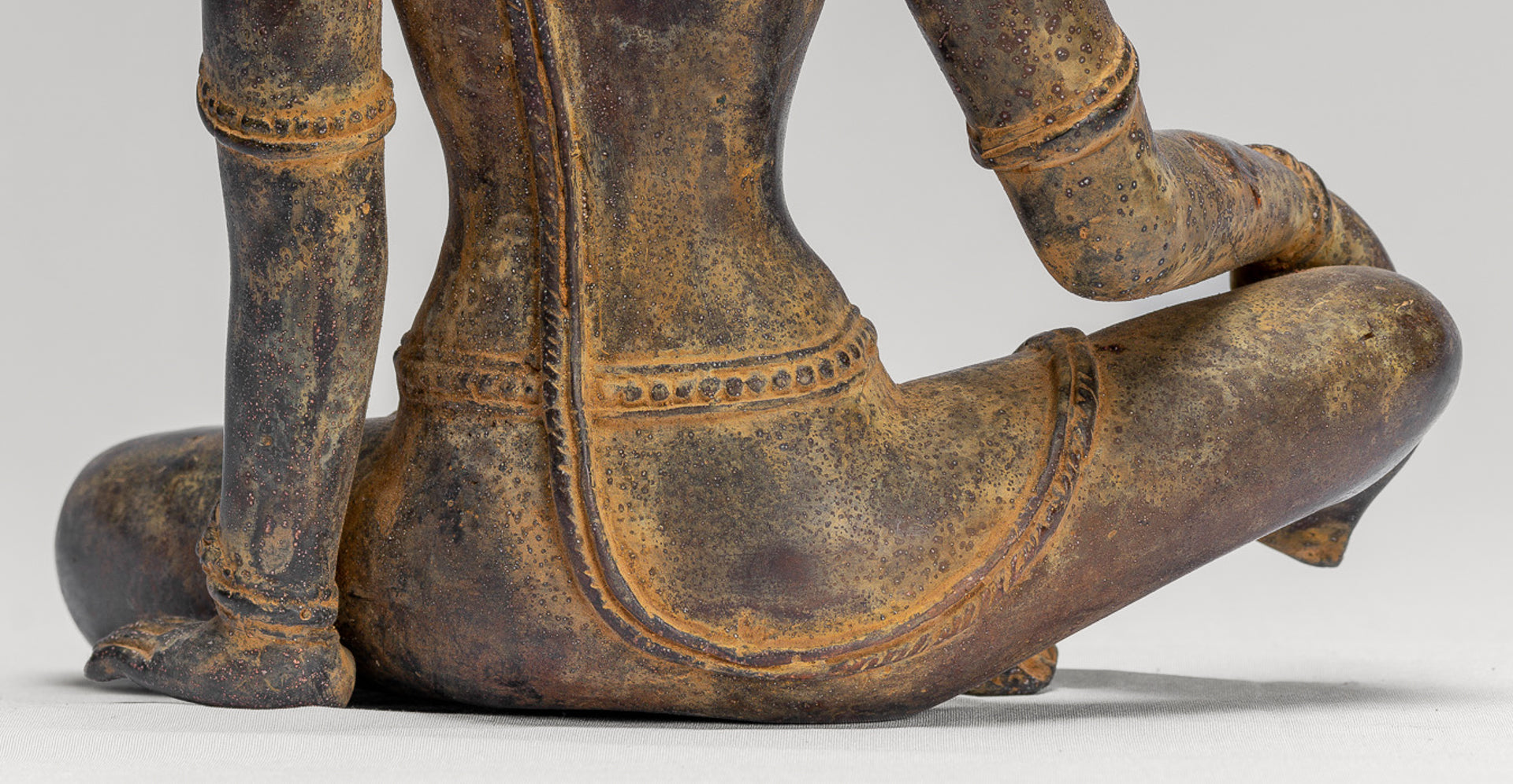 Tara Statue - Antique Java Style Indonesian Bronze Devi Tara Statue - 25cm/10"