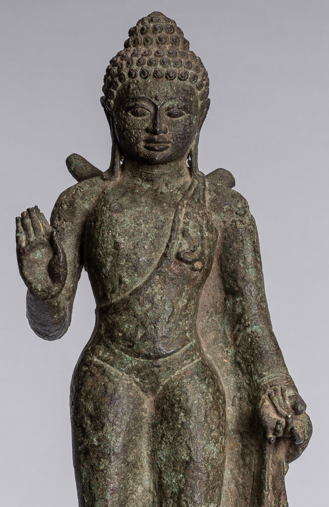 Buddha Statue-Antike indonesische Stil Javanesisch Stehen Schutz Buddha Statue-43cm/17 "