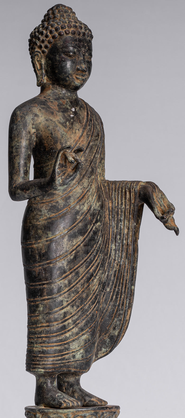 Buddha Statue - Antique Indonesian Style Bronze Javanese Teaching Buddha - 40cm/16"