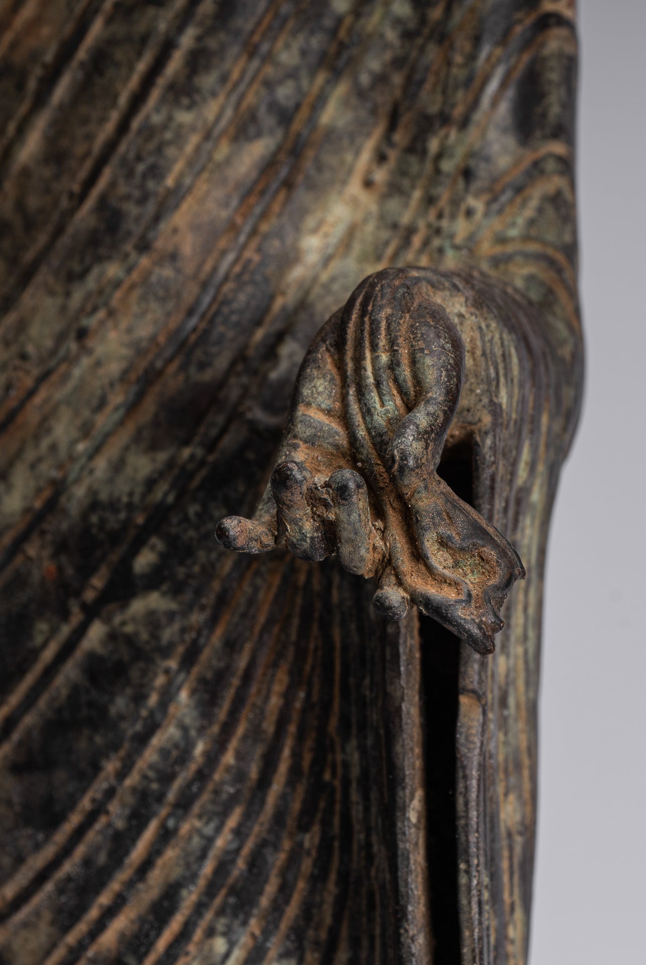 Buddha Statue - Antique Indonesian Style Bronze Javanese Teaching Buddha - 40cm/16"