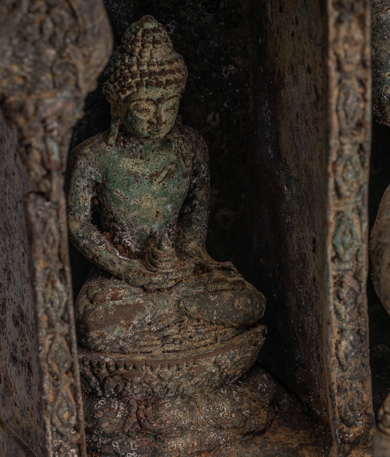 Buddha Statue - Antique Indonesian Style Bronze Javanese Teaching Buddha Statue - 32cm/13"