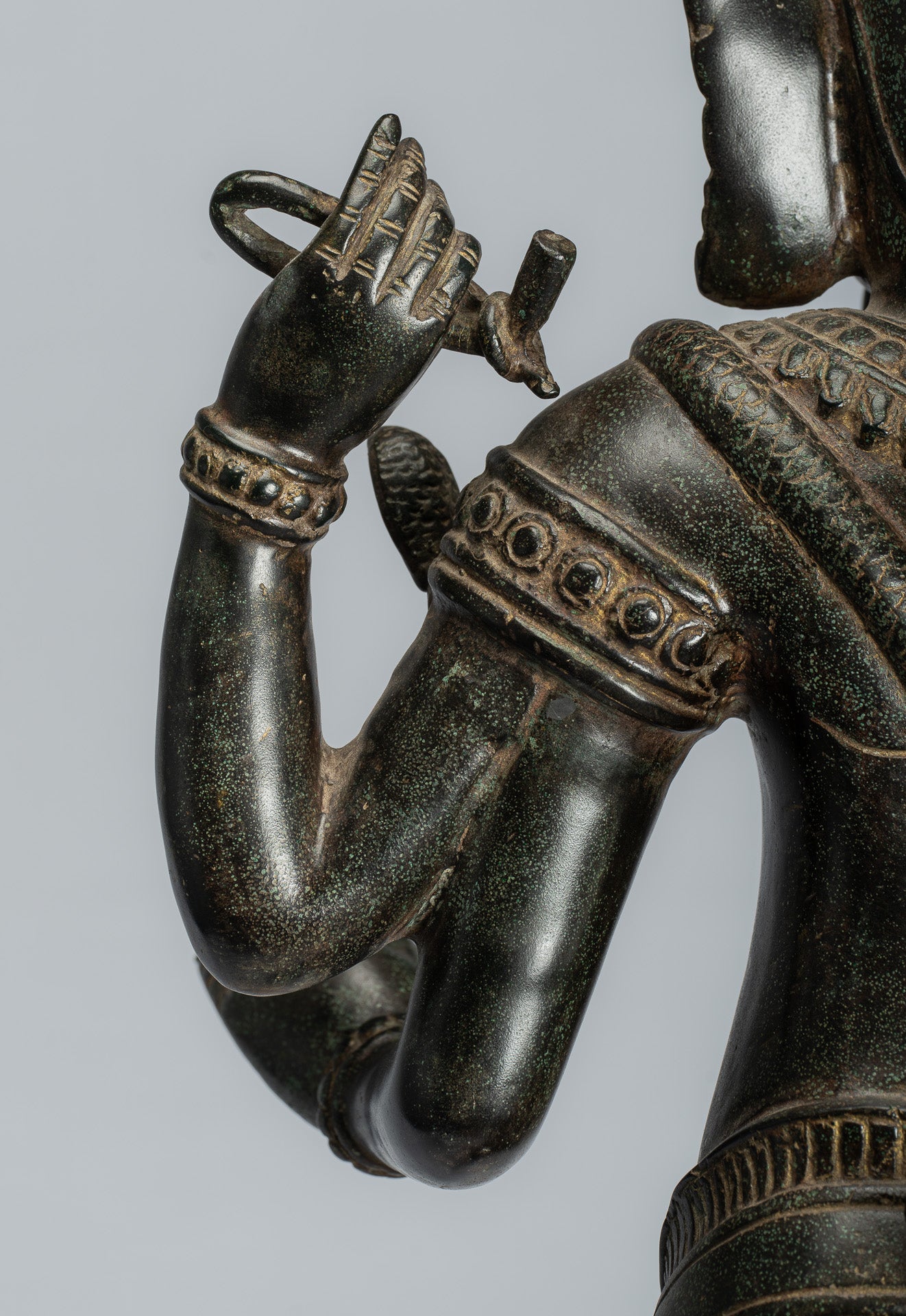 Ganesha Statue. Antike Khmer Stil Stehende Bronze Angkor Wat Ganesha Statue und Yoni.88cm/35"