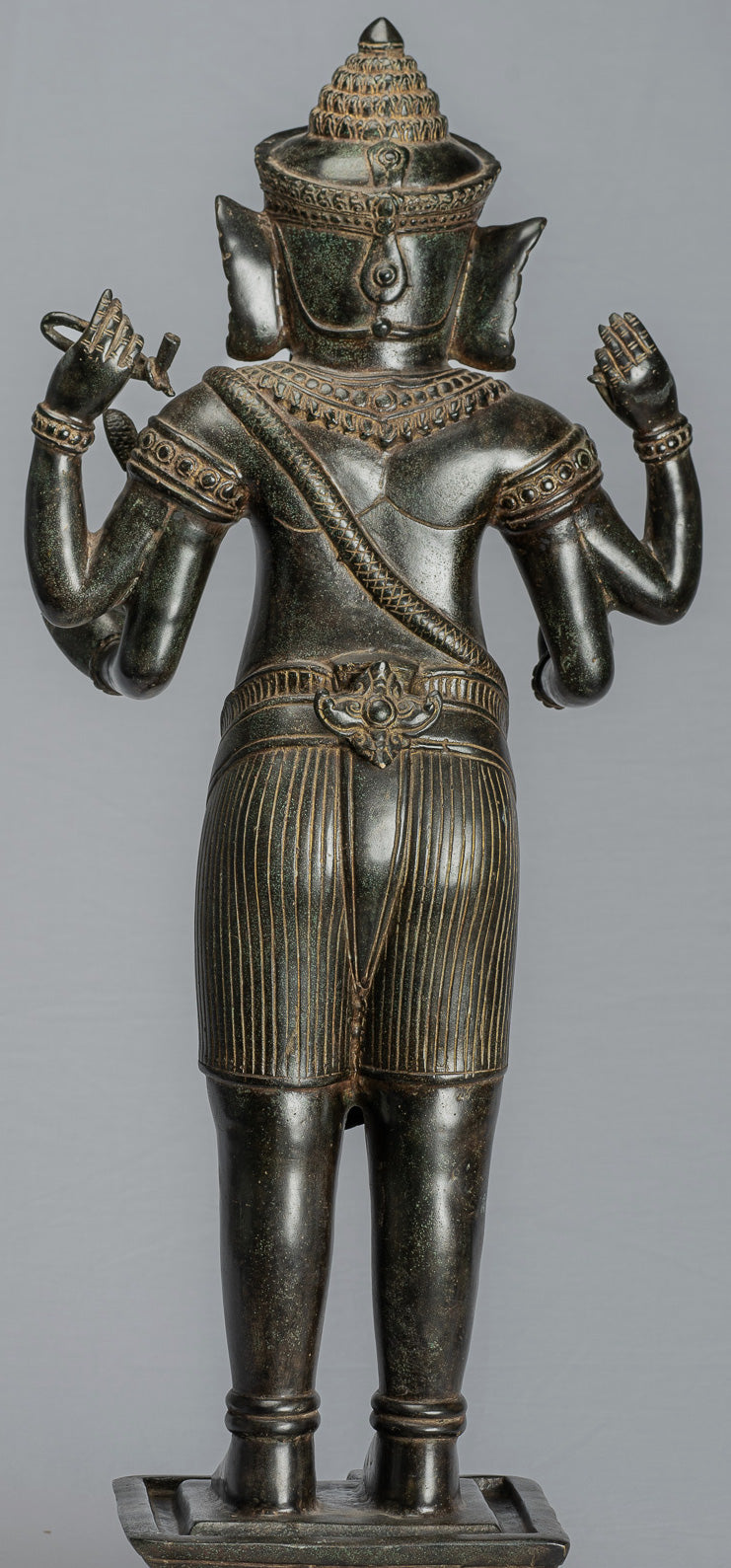 Ganesha Statue. Antike Khmer Stil Stehende Bronze Angkor Wat Ganesha Statue und Yoni.88cm/35"
